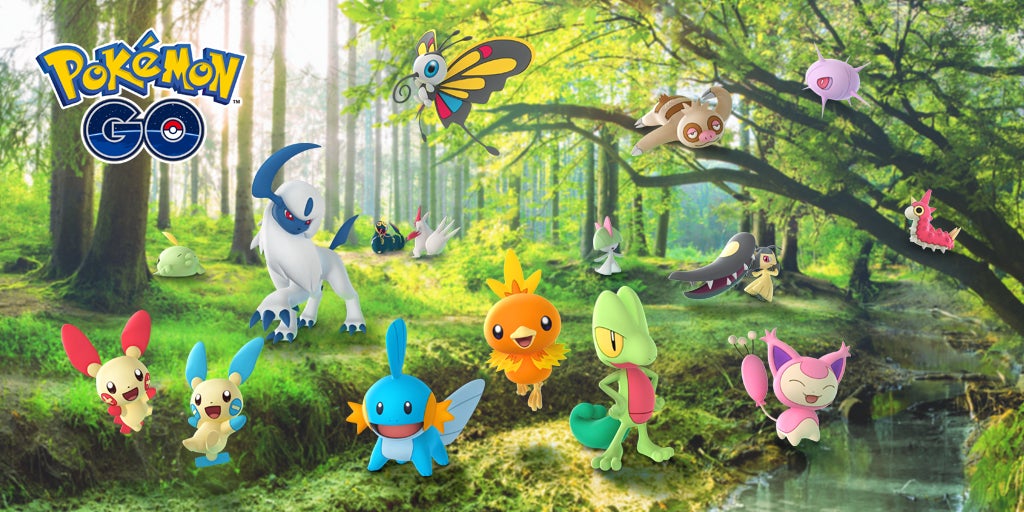 Les Pokémon de la région Hoenn, de la troisième génération, lorsqu’ils sont arrivés dans le jeu mobile Pokémon GO.