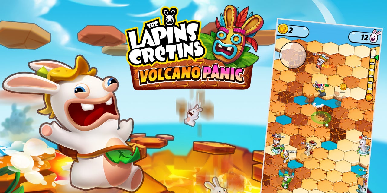 Le jeu mobile Lapins crétins : Volcano Panic est disponible sur SFR Jeux illimité