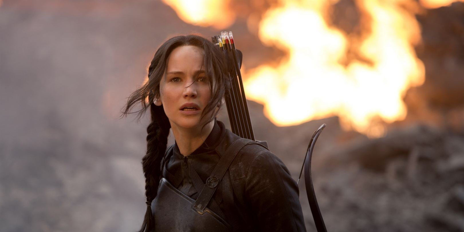 Katniss Everdeen (Jennifer Lawrence), héroïne de la série de films Hunger Games.