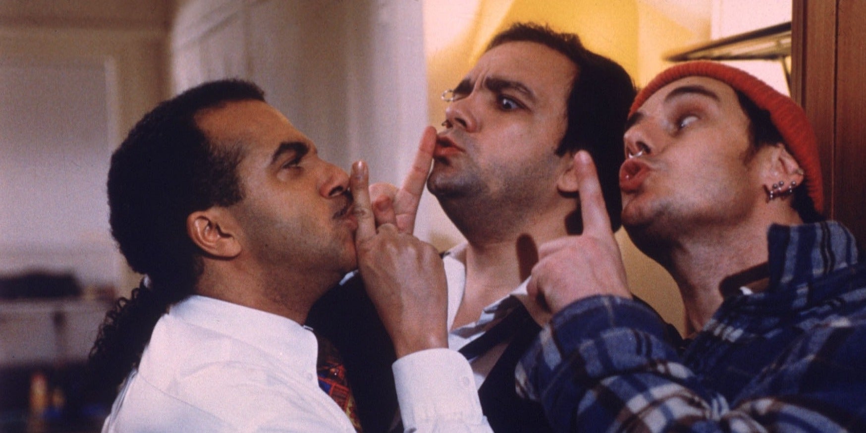 Pascal Légitimus, Didier Bourdon et Bernard Campan dans leur comédie culte, "Les Trois Frères".