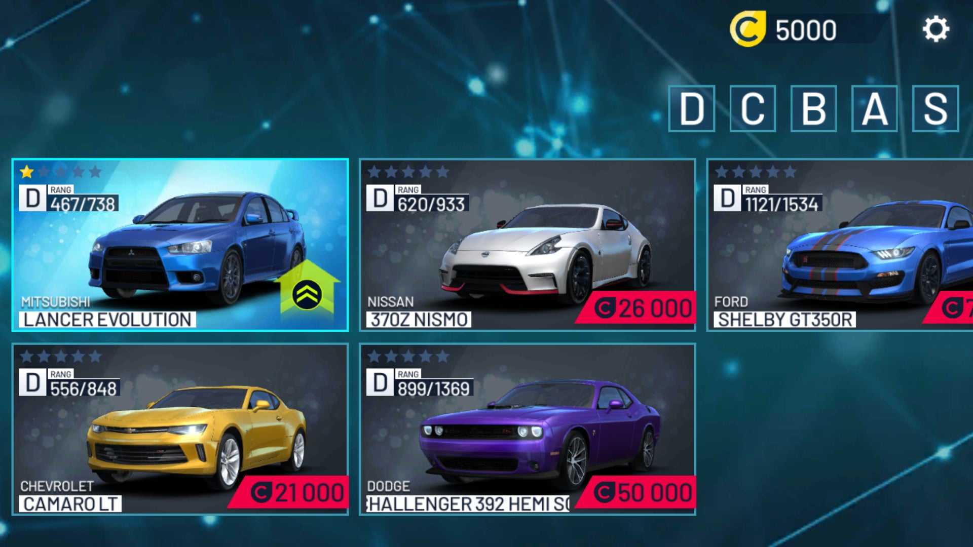 Certains des bolides qui vous attendent dans Asphalt Nitro 2