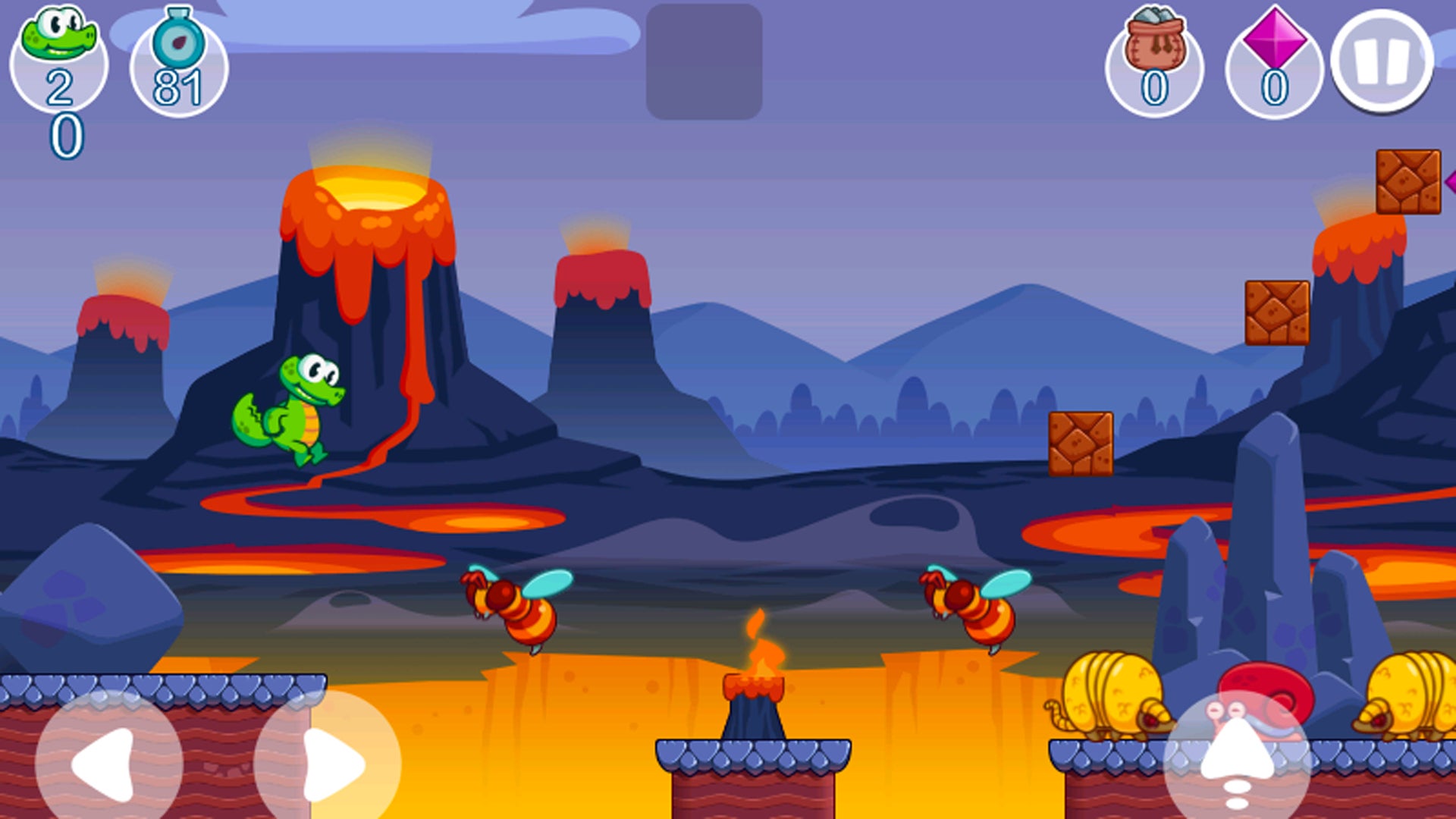 Contrôlez Croc et aidez-le à éviter les pièges qui se dressent sur son chemin à travers les centaines de niveaux de Coc's World 2 et 3 !