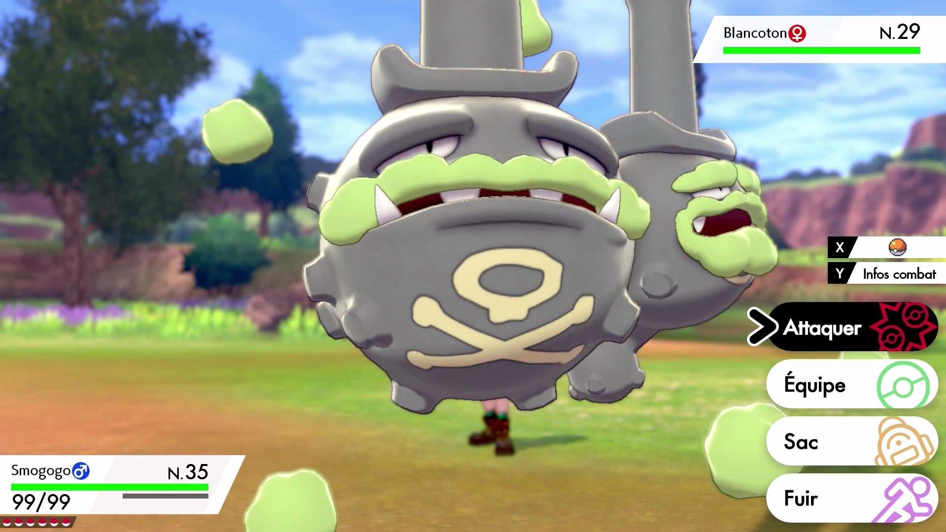 Smogogo dans sa nouvelle version régional dans Pokémon Épée et Bouclier.