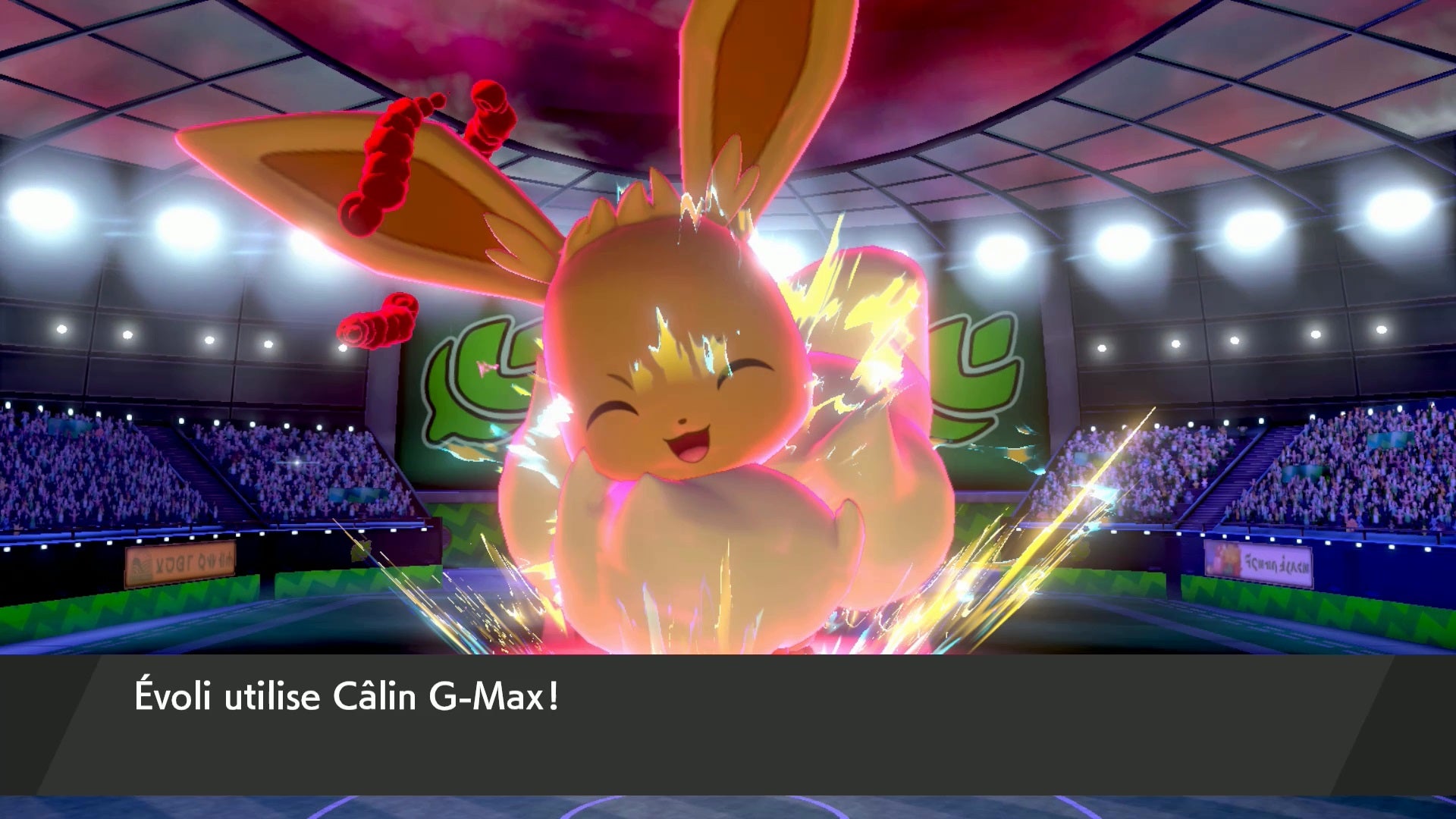 Évoli, le Pokémon évolutif sous sa forme Gigamax.