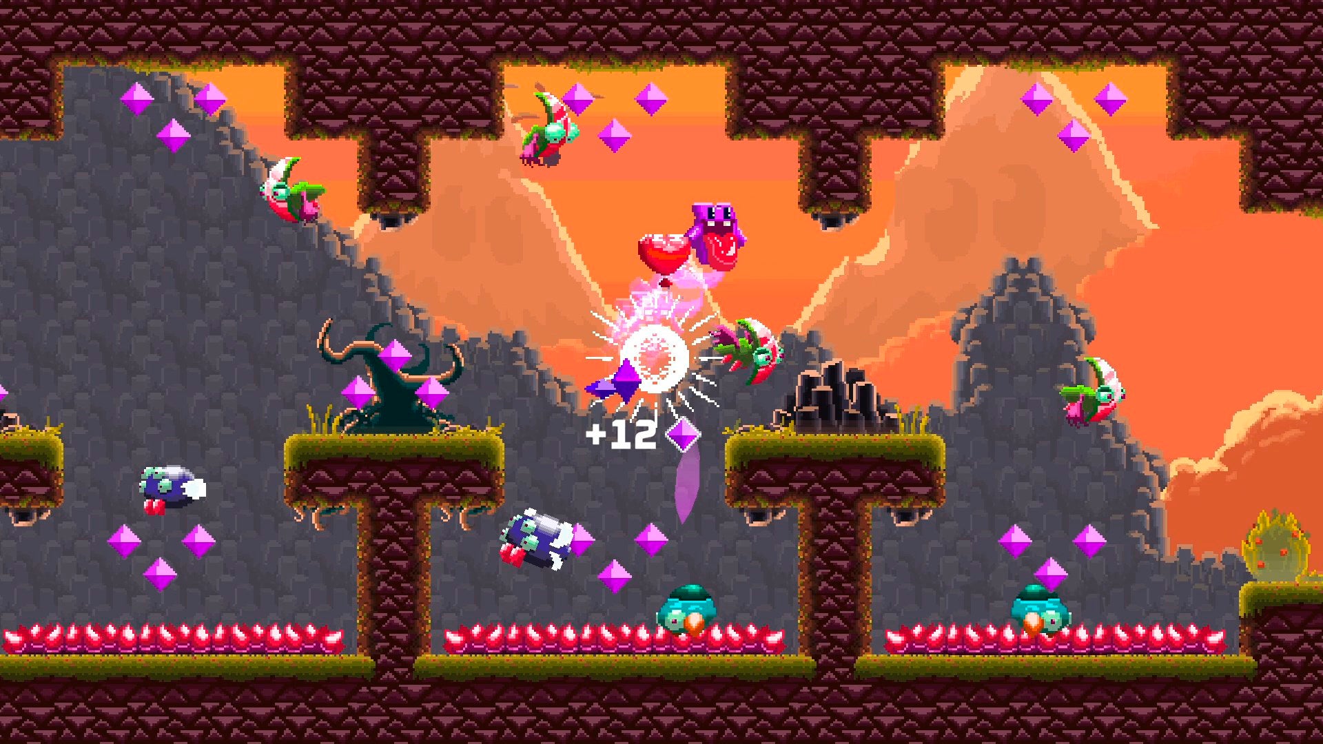 Les graphismes de Super Mombo Quest rappellent le meilleur des consoles de la génération 16-bit.