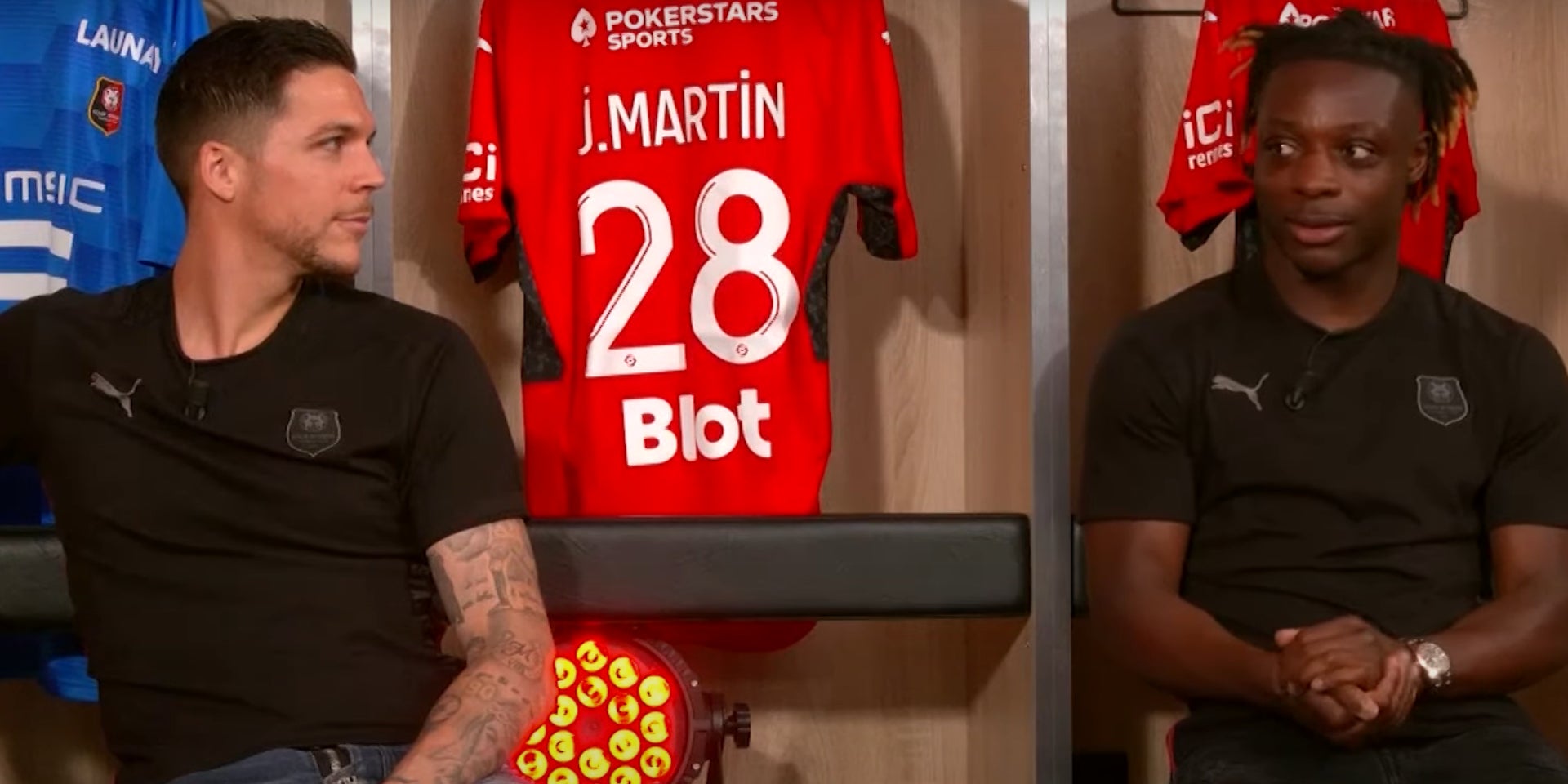 Les joueurs de Rennes dans l'émission Le Vestiaire sur RMC Sport