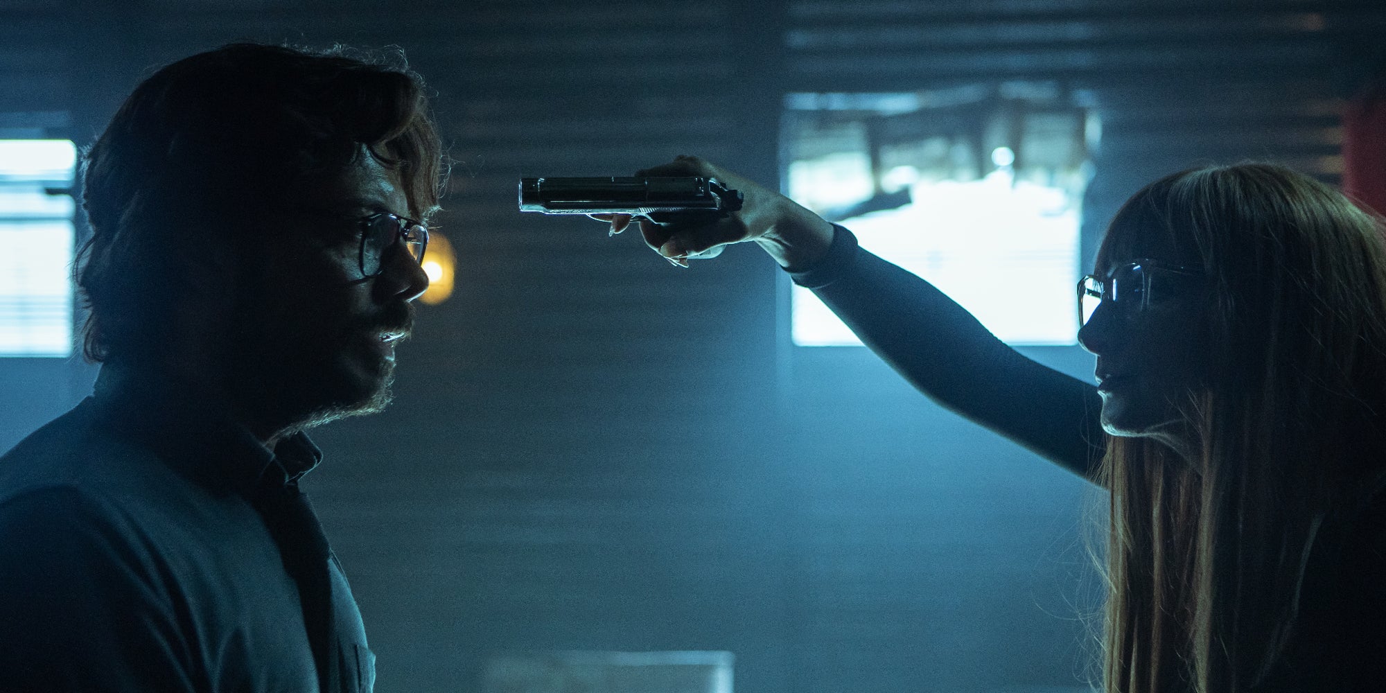 El Profesor face à Alicia Sierra dans la partie 5 de La Casa de Papel