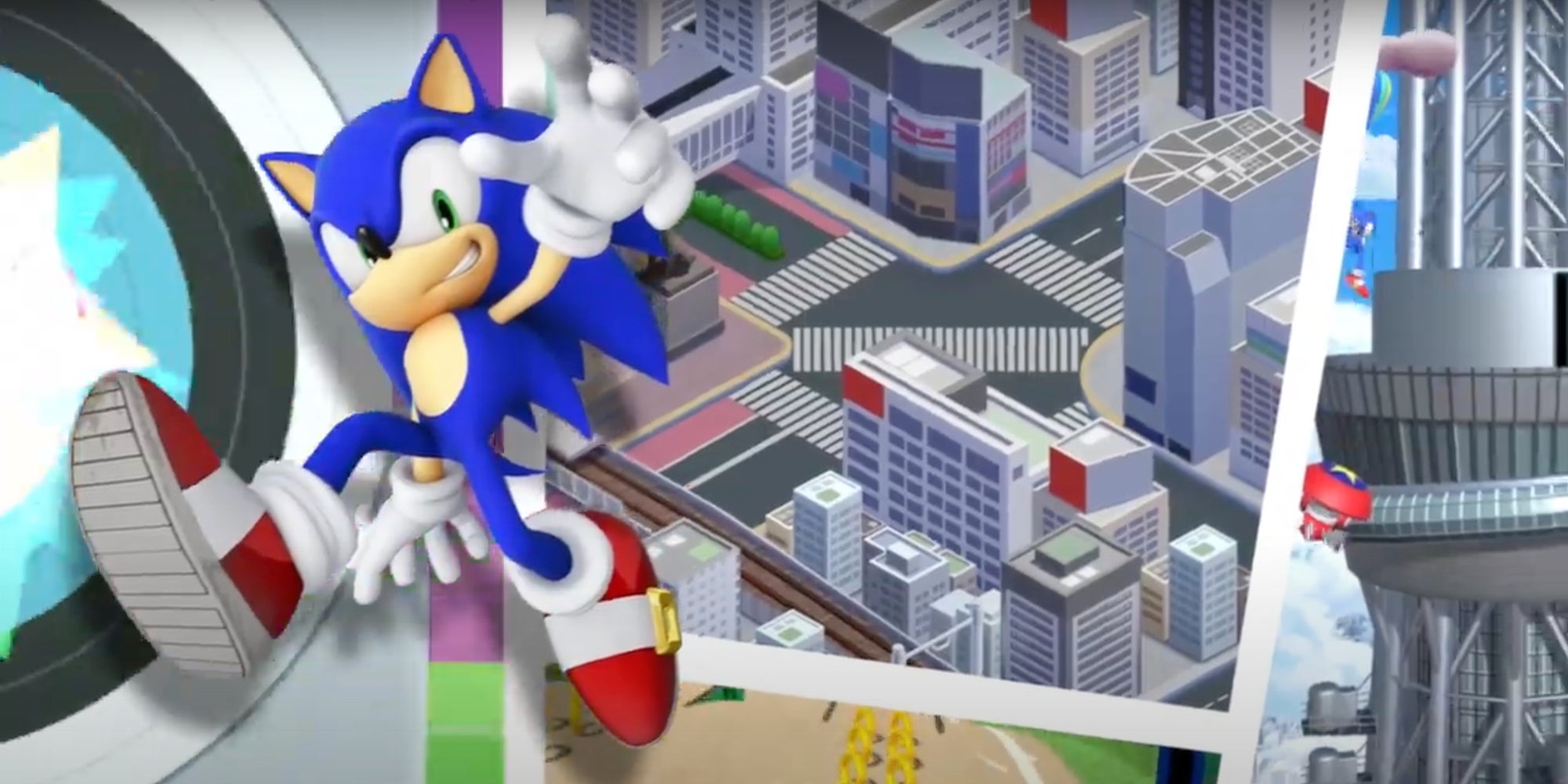 Sonic, toujours dans la course et au cœur d'un nouveau jeu mobile, "Sonic aux Jeux Olympiques de Tokyo 2020" (capture écran).