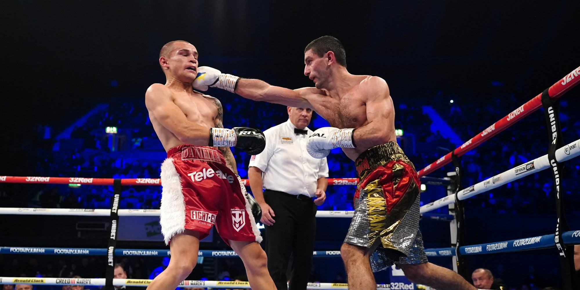 Artem Dalakian lors de son dernier combat face à David Jimenez, le 28 janvier 2023 à l'OVO Arena de Wembley (Londres).