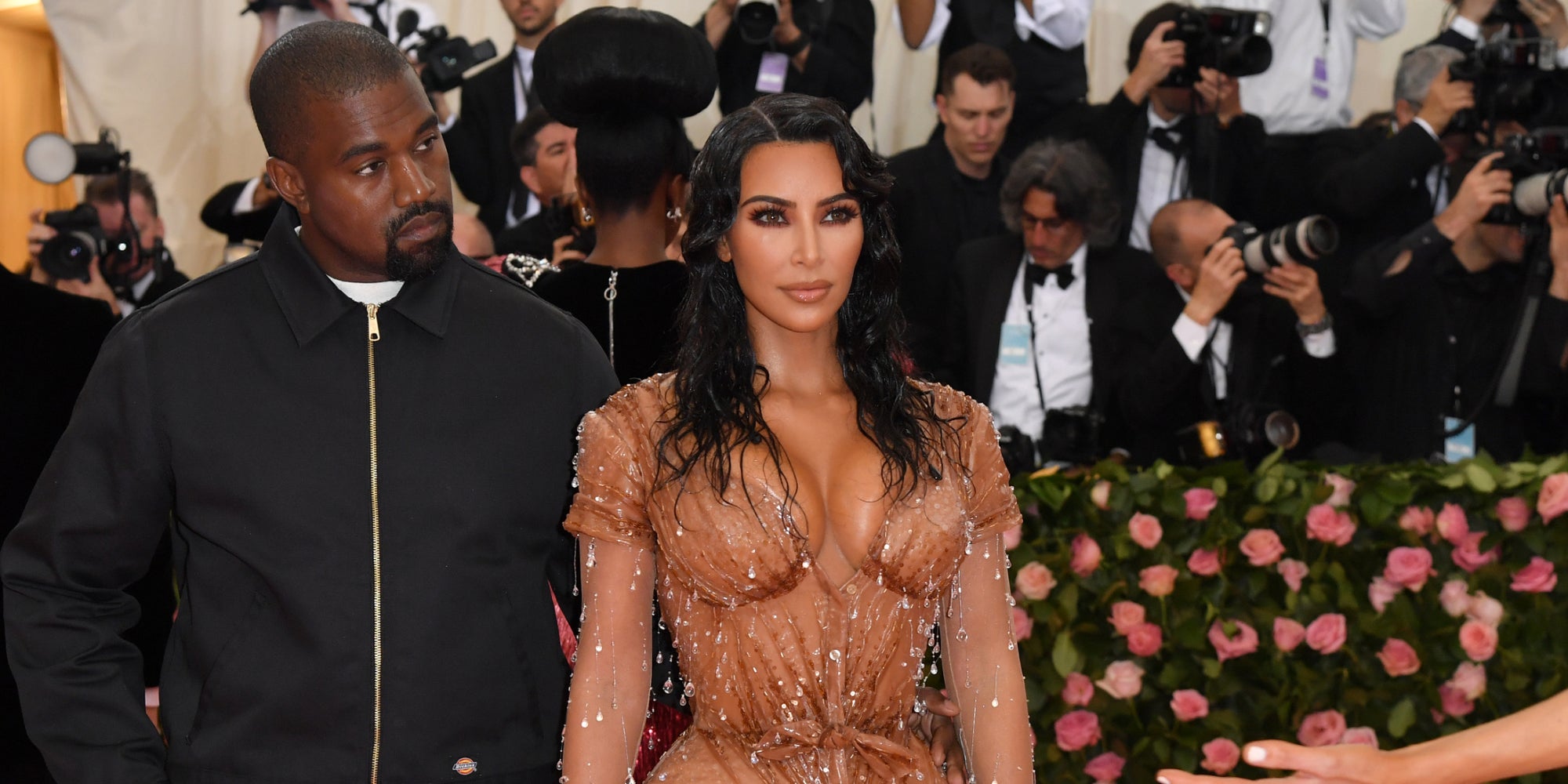 Kim Kardashian et Kanye West sur le tapis rouge du gala du Metropolitan Museum en 2019.