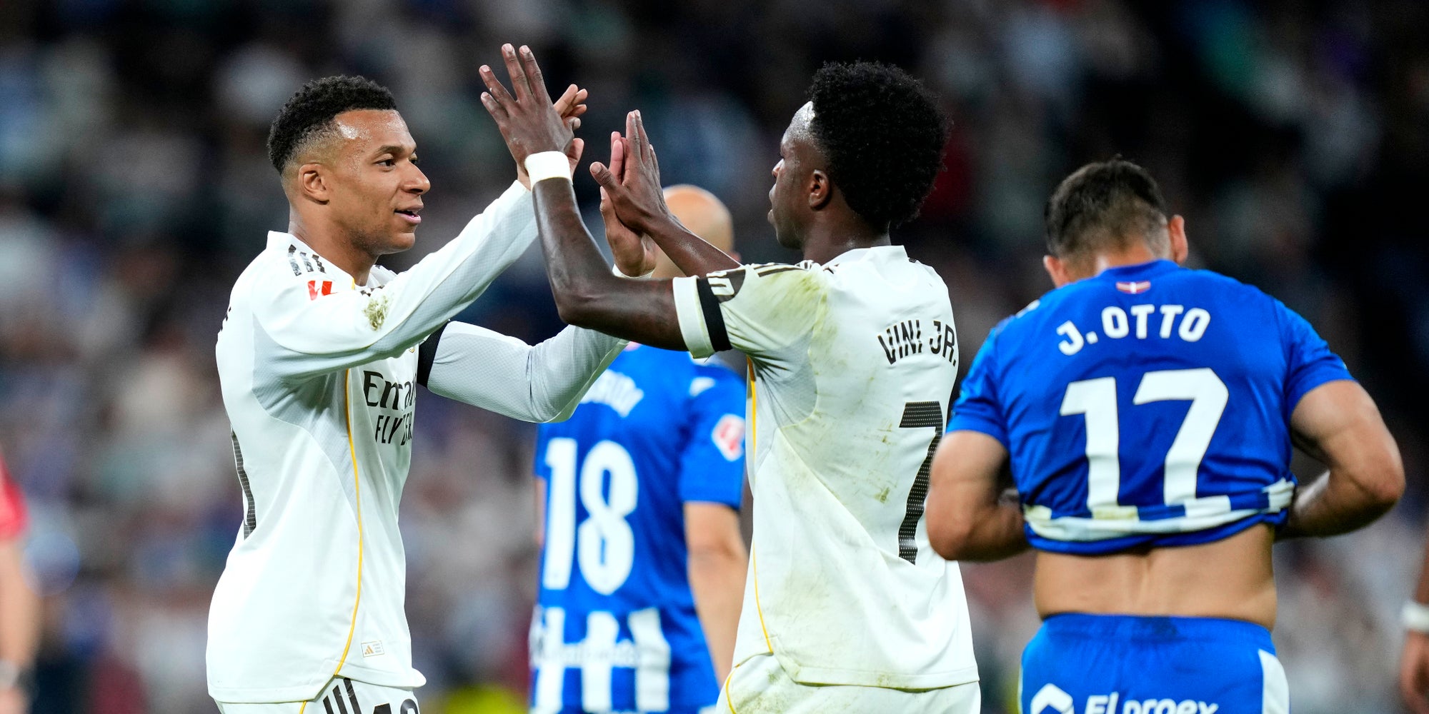 Kylian Mbappé lors du match opposant le Real Madrid au Deportivo Alavés, le 21 avril 2026 à Madrid.