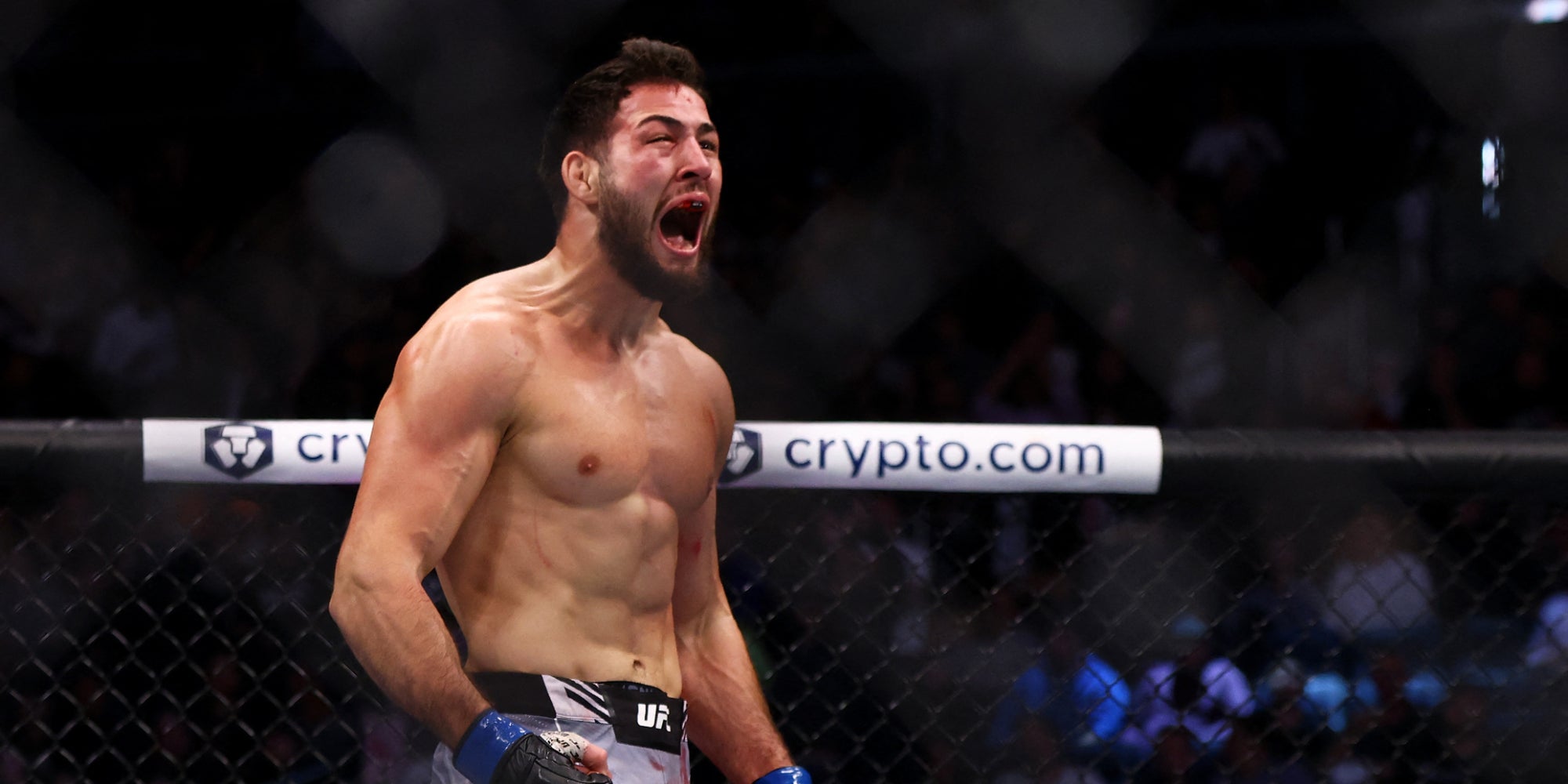 Nassourdine Imavov après sa victoire lors de l'UFC 268, le 6 novembre 2021 à New York