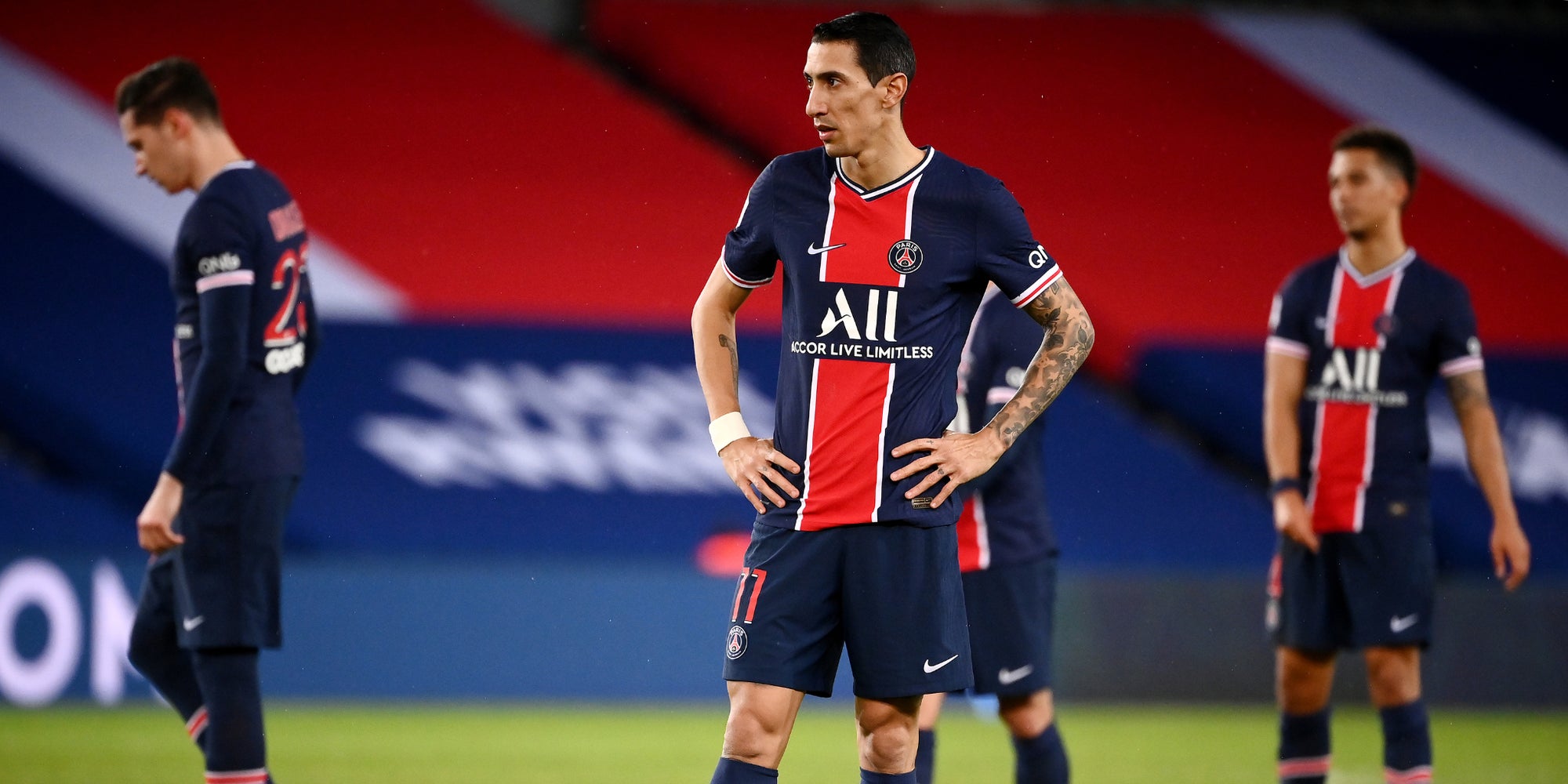 Les joueurs du PSG lors du match contre Lorient, le 16 décembre 2020 au Parc des Princes, Paris
