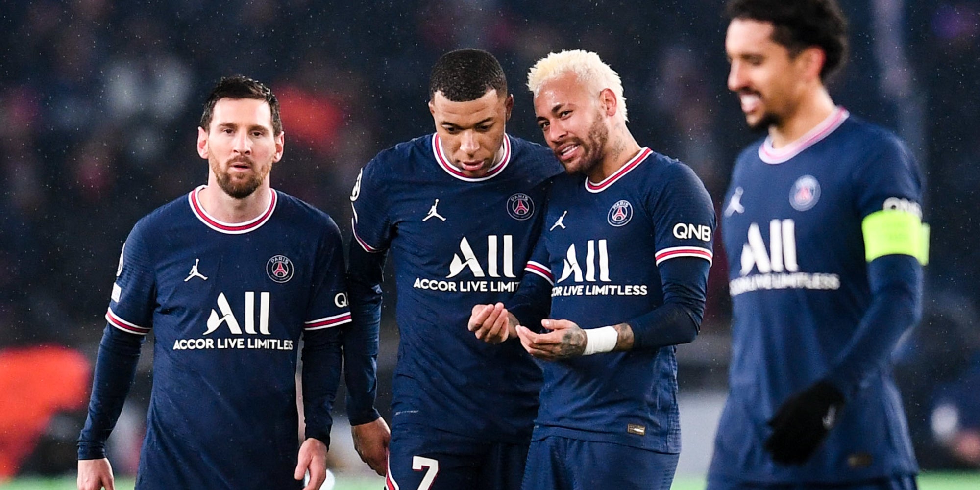 Les joueurs du PSG lors du match de Ligue des Champions contre le Real Madrid, le 15 février 2022 au Parc des Princes, Paris