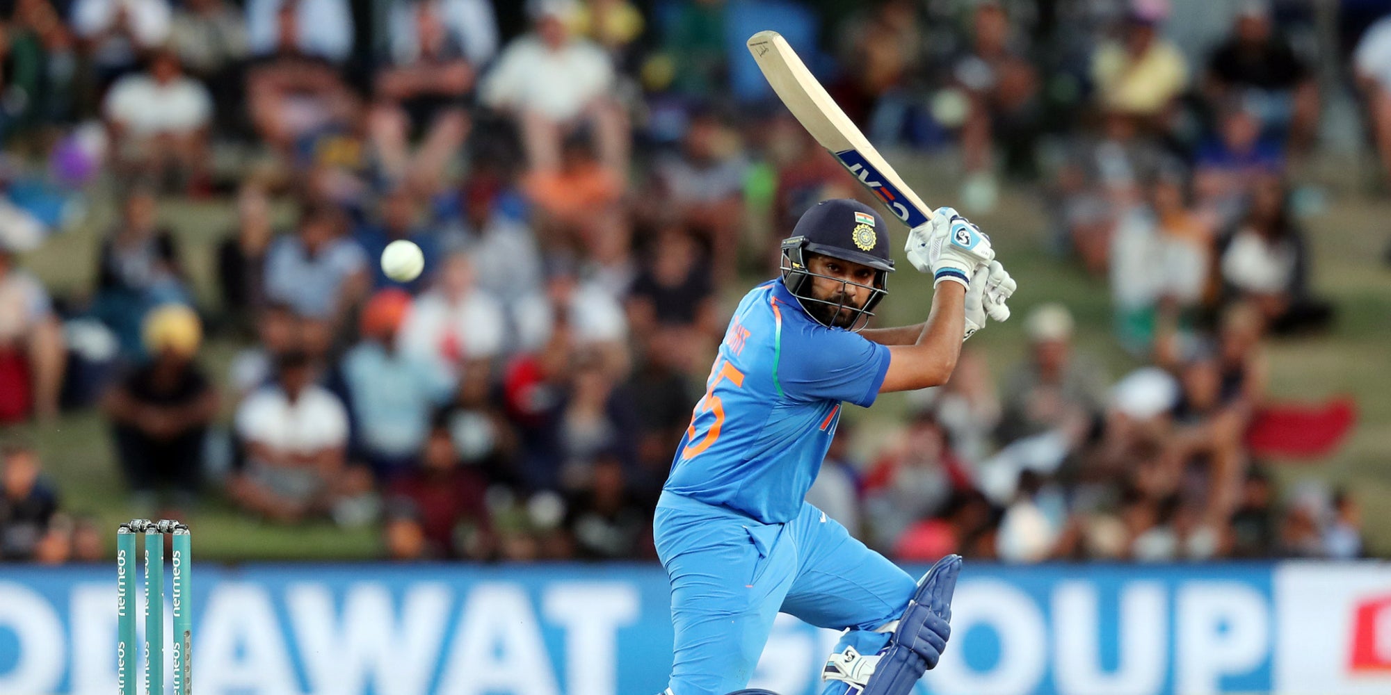 Rohit Sharma lors d'un match entre la Nouvelle Zélande et l'Inde à Mount Maunganui le 28 janvier 2019. 