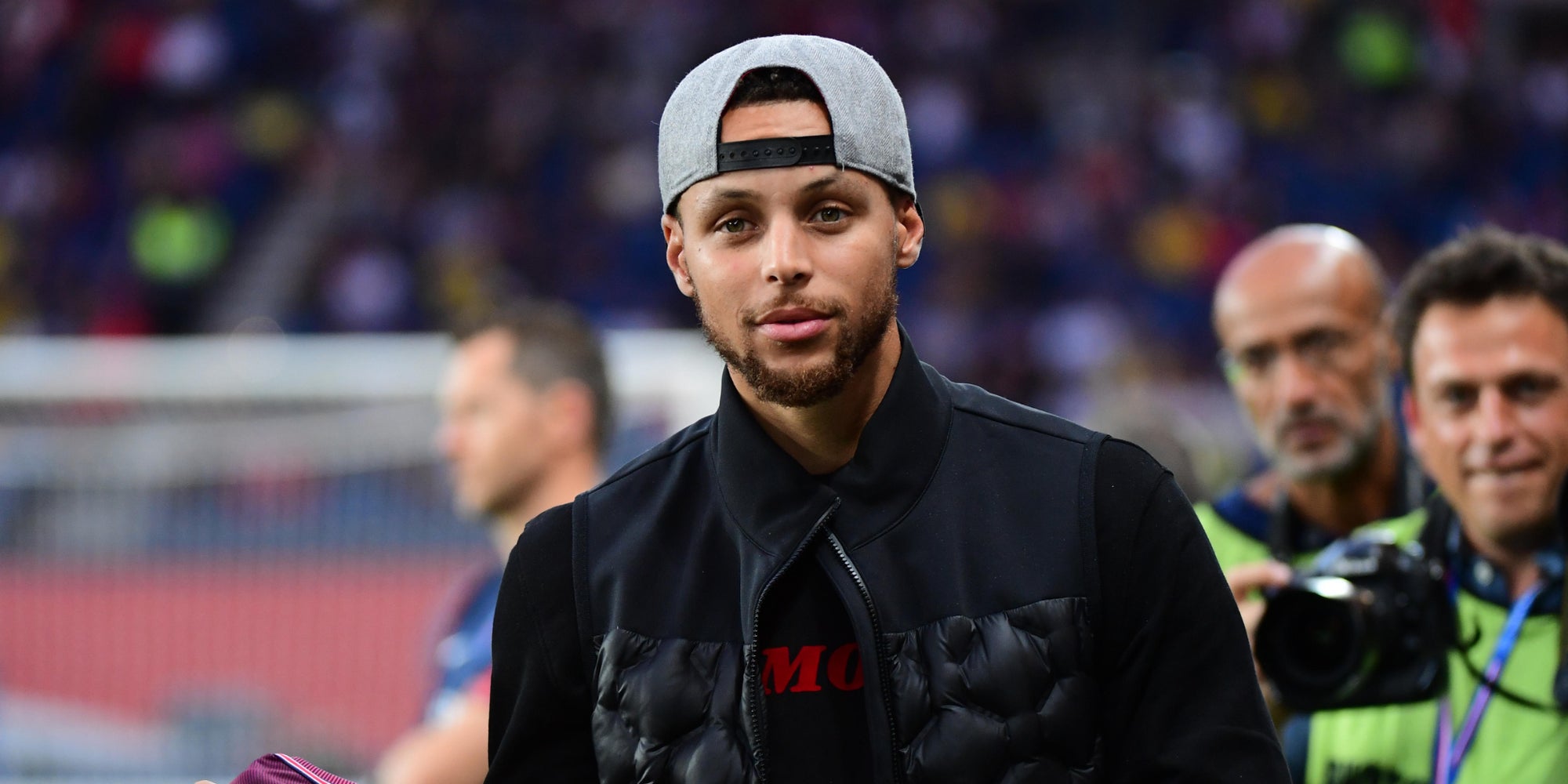 Le lien entre le basket et le PSG est fort. A l'image de la venue de Stephen Curry (photo), au Parc des Princes en 2017.