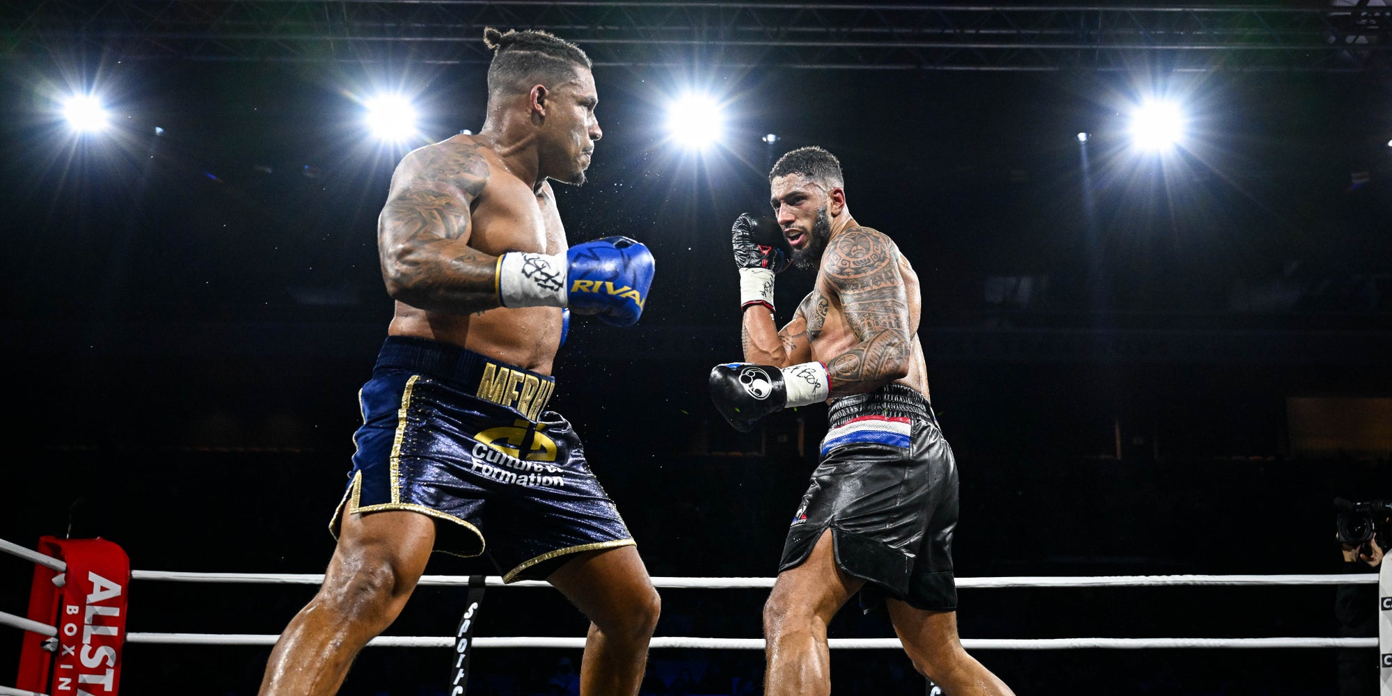 Tony Yoka lors de son combat face à Ryad Mehry, le 9 juin 2023 à Roland-Garros (Paris).