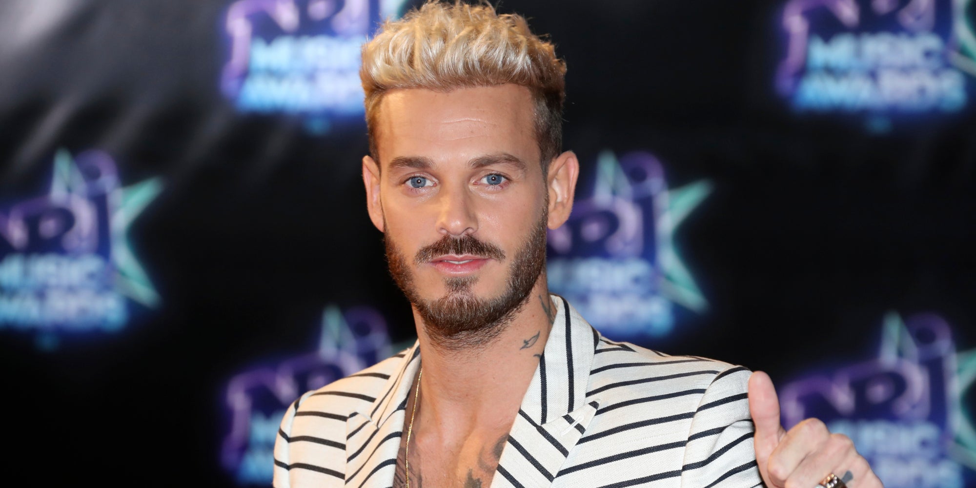 Le chanteur français Matt Pokora, sur le tapis rouge des NRJ Music Awards en novembre 2016.