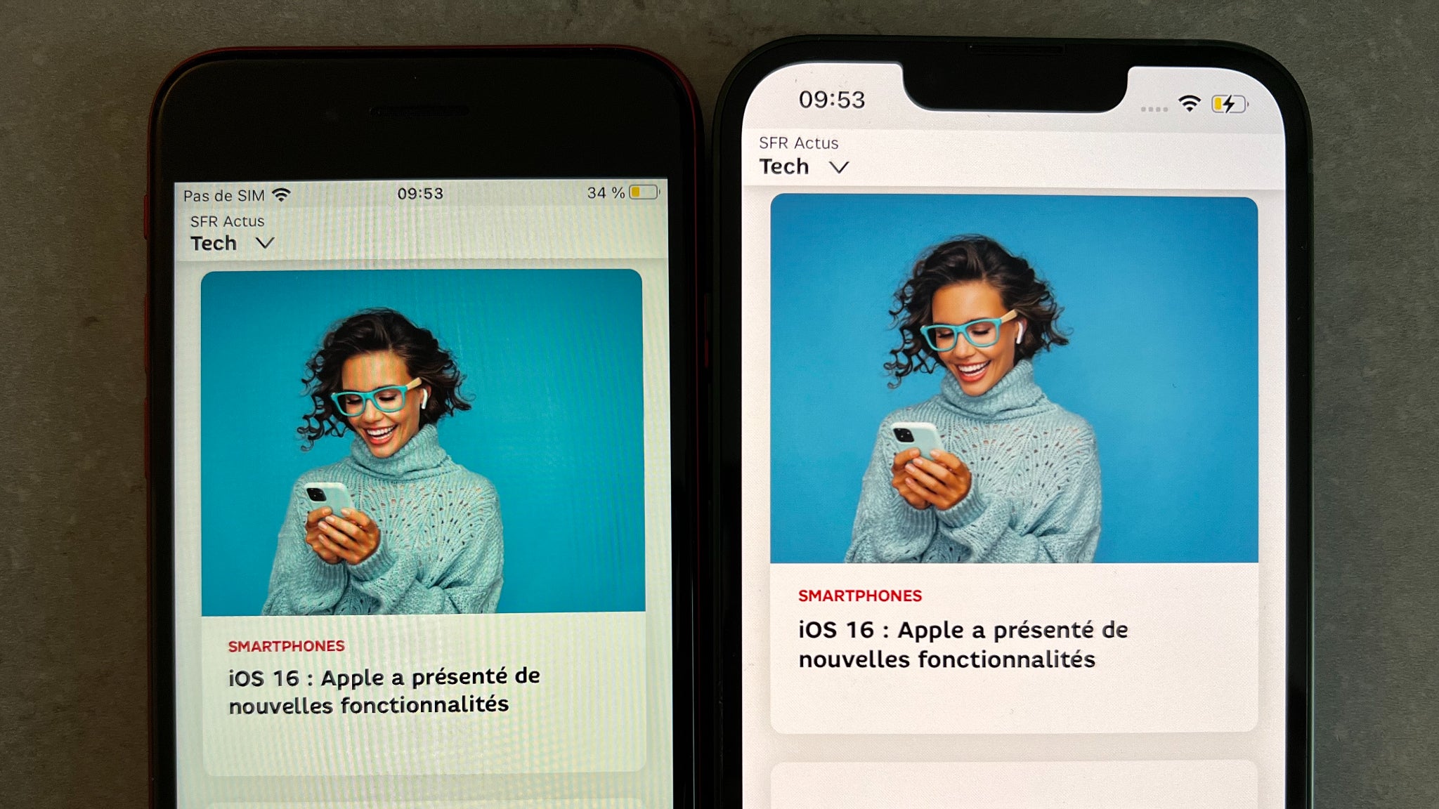 L'écran LCD de l'iPhone SE 3 versus l'écran OLED de l'iPhone 13. L'écran LCD de l'iPhone SE 3 versus l'écran OLED de l'iPhone 13.
