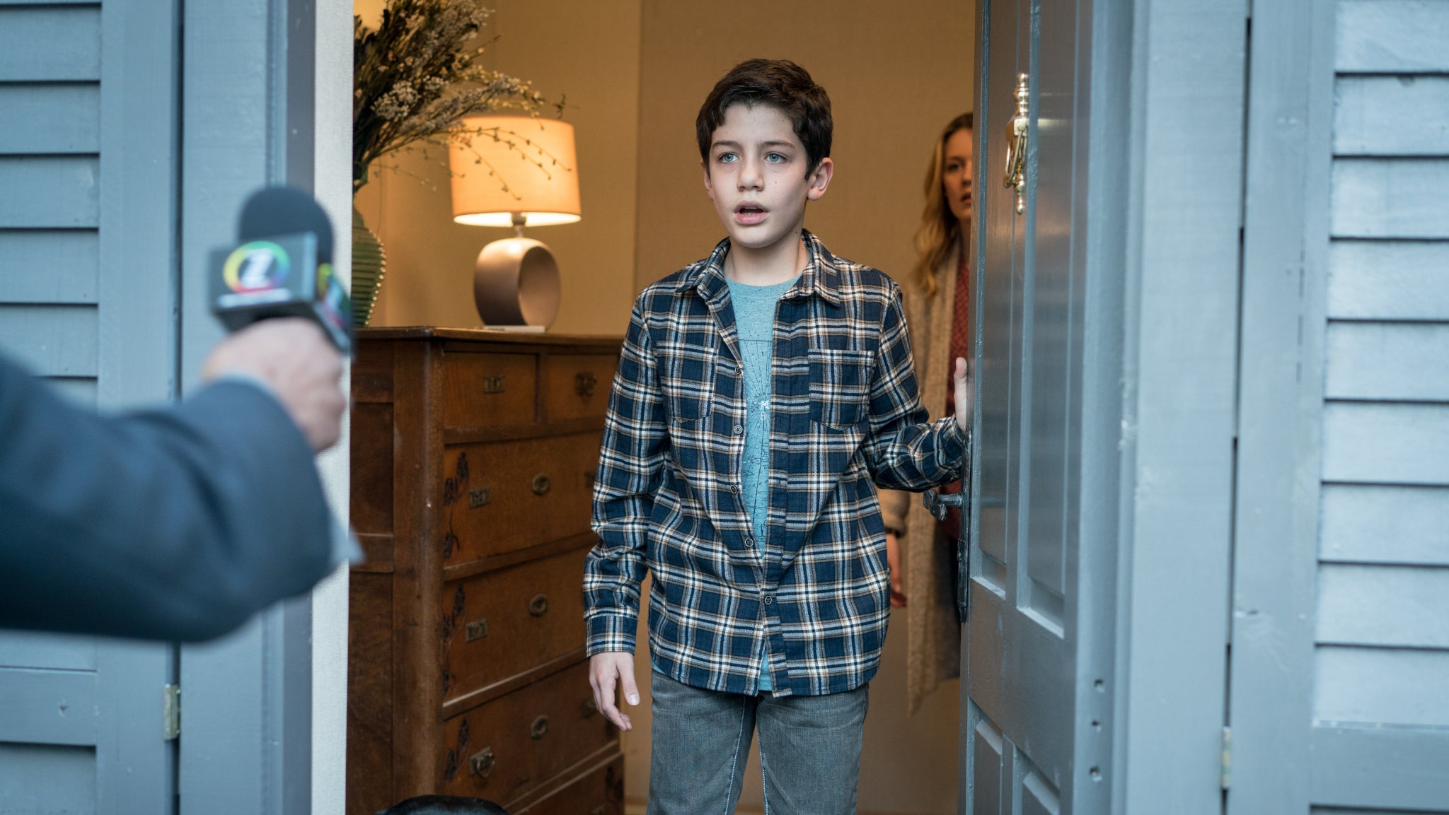 Flynn Durand, interprété par Patrick McAuley, fils d’Emily Byrne et Nick Durand dans Absentia. Flynn Durand, interprété par Patrick McAuley, fils d’Emily Byrne et Nick Durand dans Absentia.