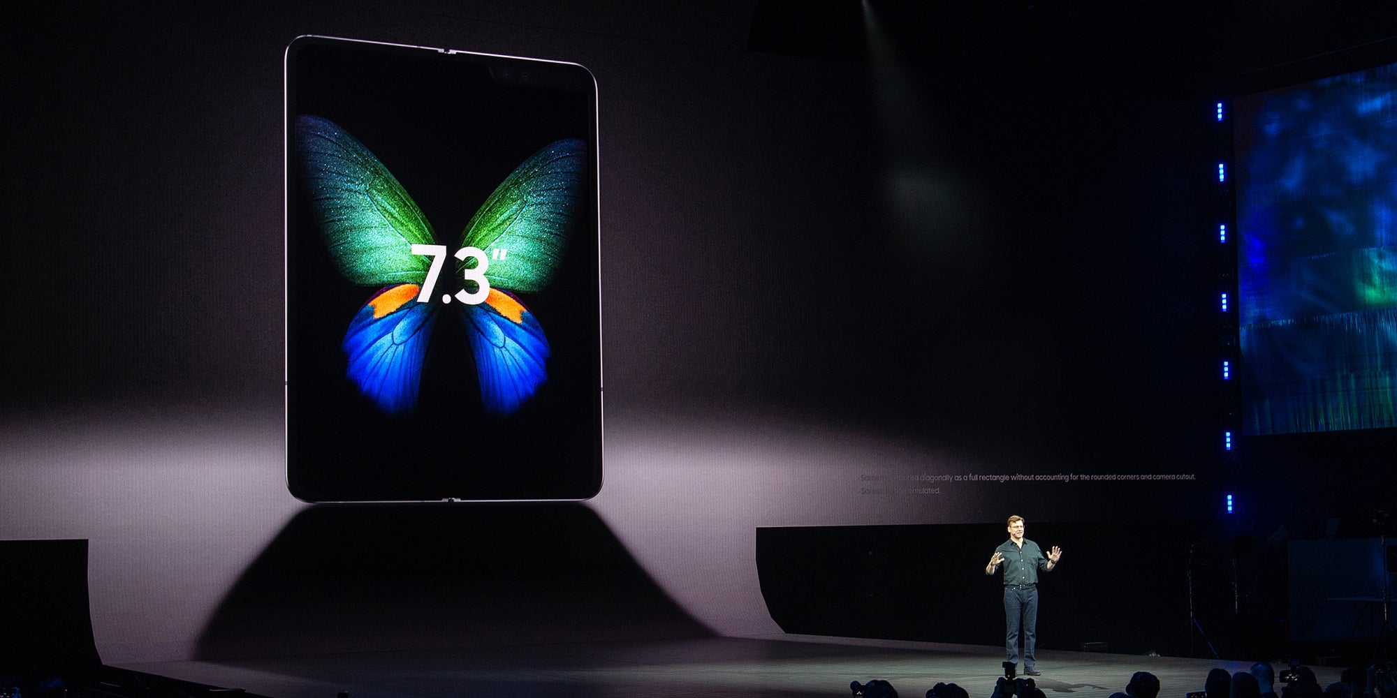 Le Galaxy Fold présenté officiellement à la conférence Samsung Unpacked, à San Francisco, le 20 février 2019.