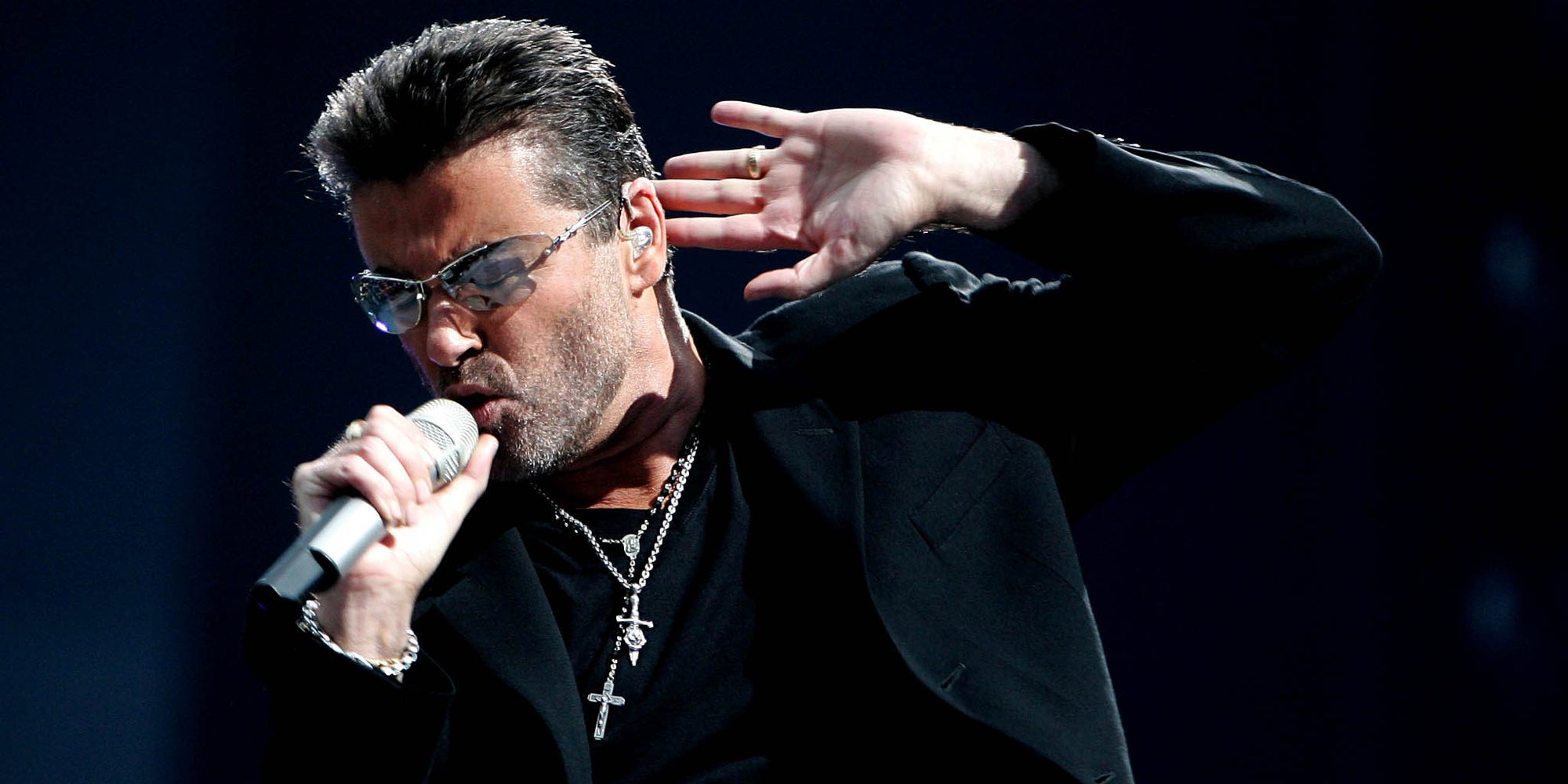 George Michael en concert à Amsterdam, le 26 juin 2007.