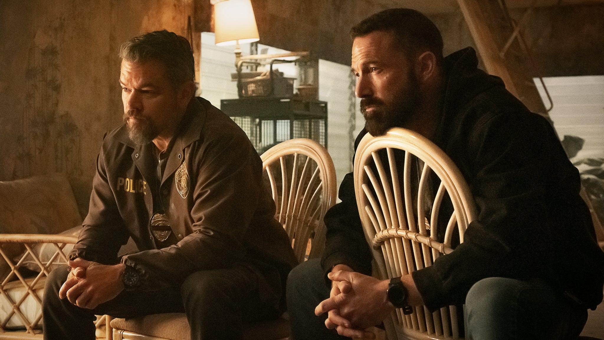 Matt Damon et Ben Affleck partagent l'affiche du thriller "RIP", sortie prévue à l'automne 2025 sur Netflix. Matt Damon et Ben Affleck partagent l'affiche du thriller "RIP", sortie prévue à l'automne 2025 sur Netflix.