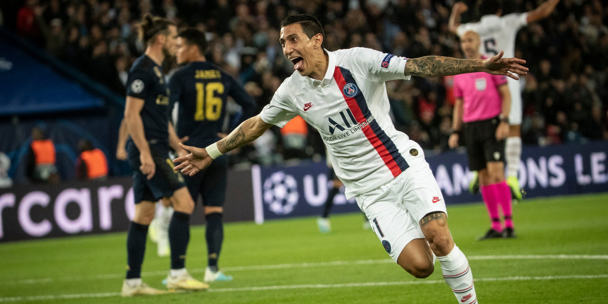 Angel Di Maria lors du match PSG - Real Madrid en première journée de Ligue des champions, à Paris, le 19 septembre 2019.