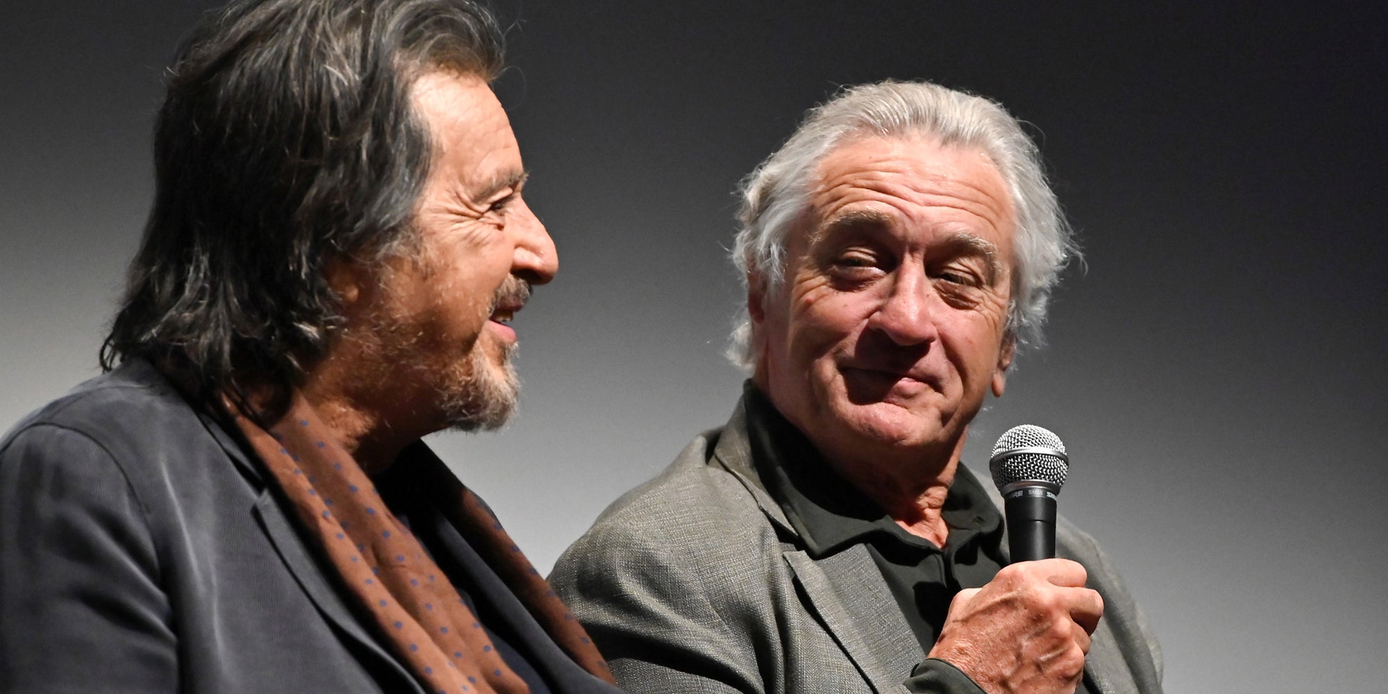 Al Pacino et Robert De Niro en conférence de presse pour "The Irishman", au New York Film Festival, le 27 septembre 2019.