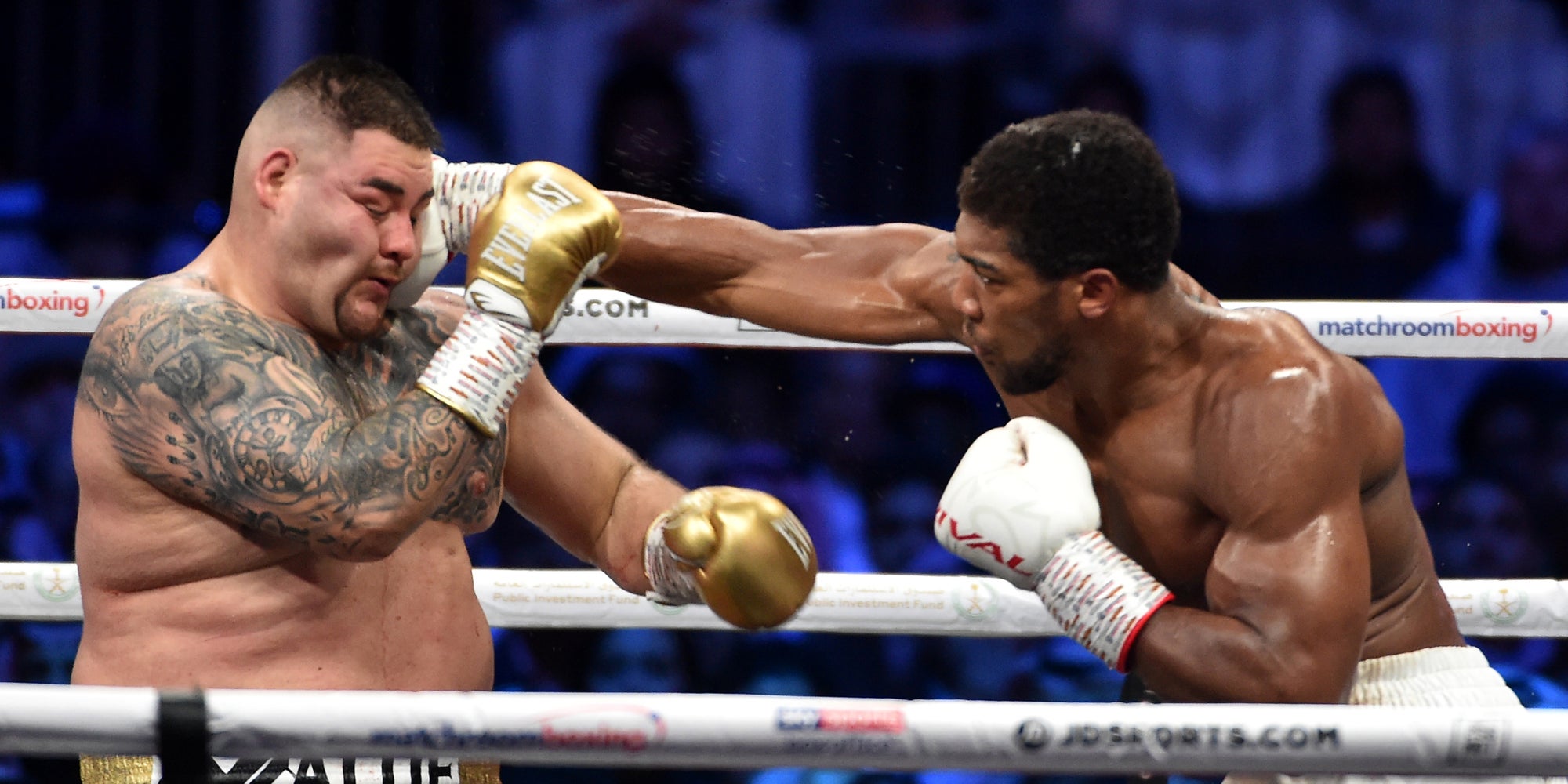 Andy Ruiz a perdu le combat de la revanche contre Anthony Joshua, à Dariya en Arabie Saoudite, le 7 décembre 2019. 