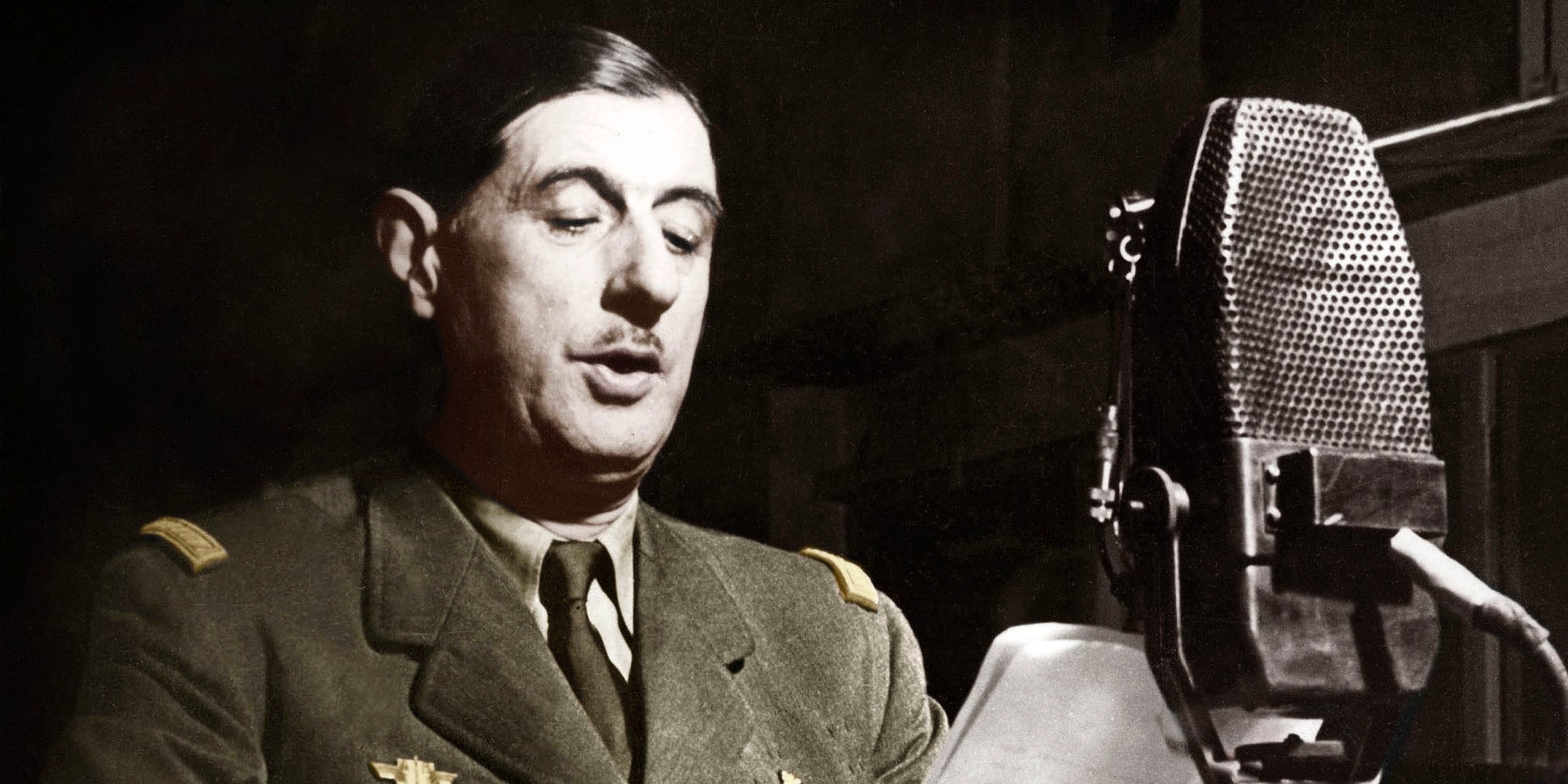 Charles de Gaulle lors de l'Appel du 18 juin 1940.