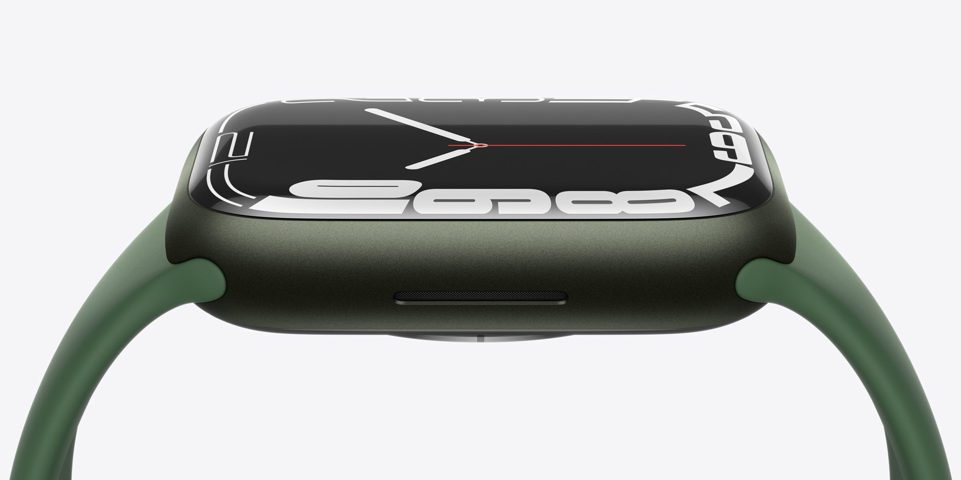 L'écran Retina de l'Apple Watch Series 7 s'étale plus que jamais, offrant un joli effet avec le nouveau cadran "Contour"...