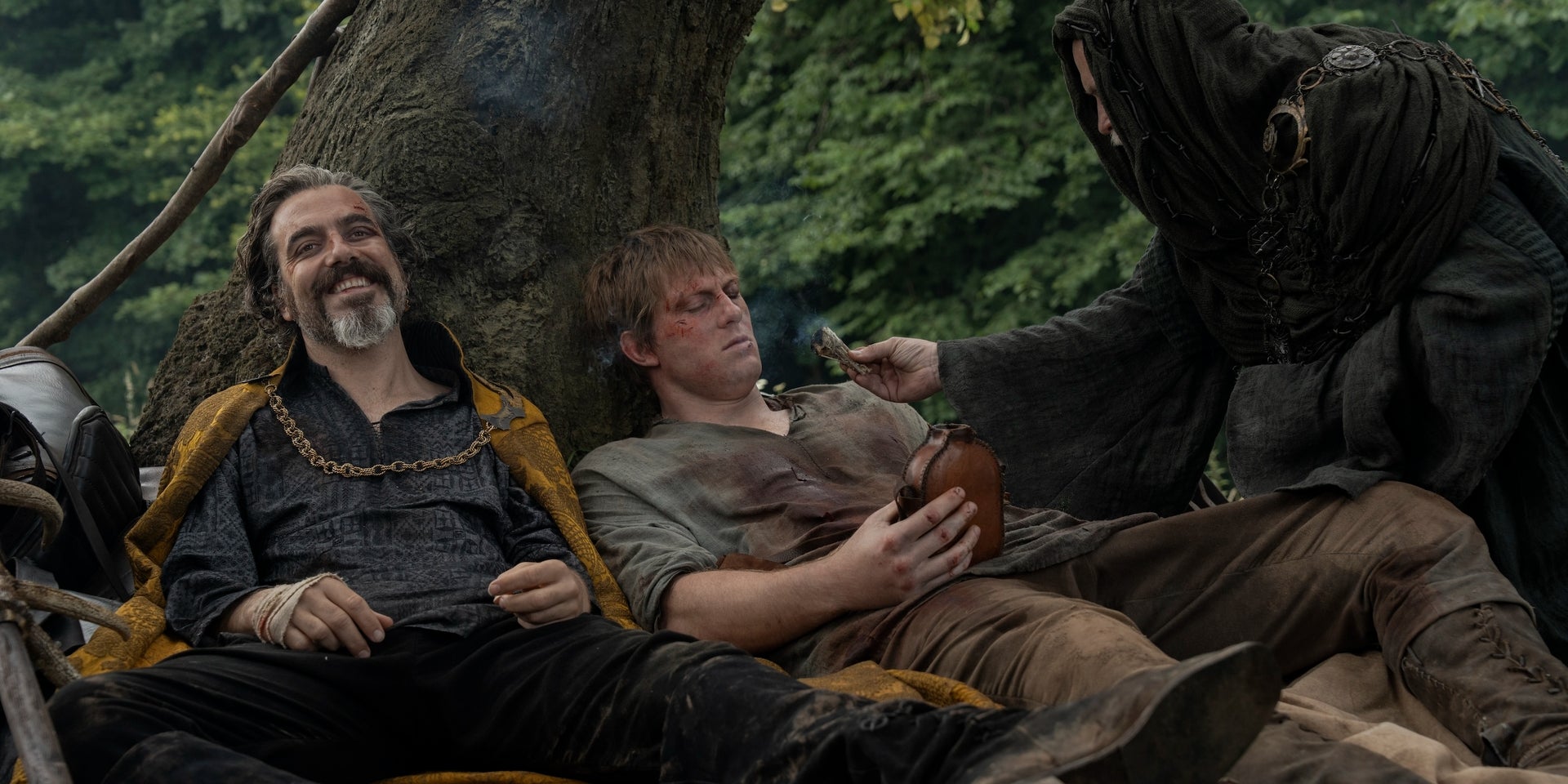 Daniel Ings, Peter Claffey et Paul Murphy dans "A Knight of the Seven Kingdoms".