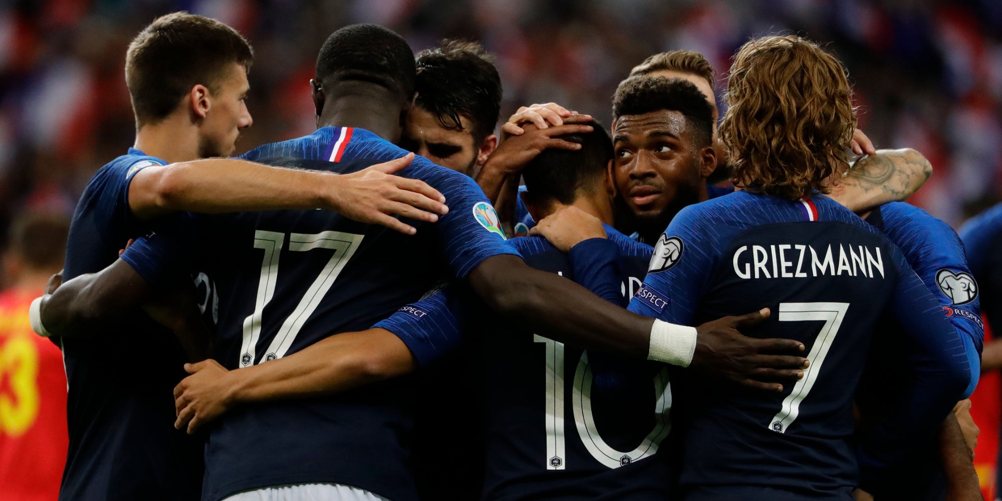 L'Équipe de France lors de son match contre Andorre, au Stade de France, le 10 septembre 2019.