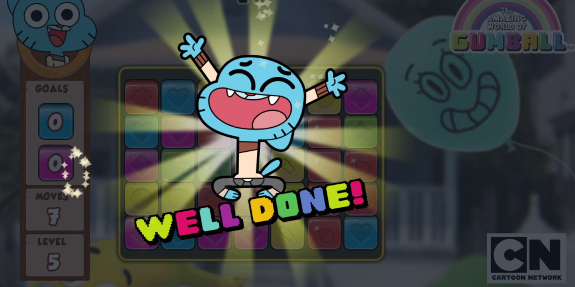 Retrouvez l'adorable chat bleu Gumball dans le jeu mobile "Gumball Explosion" sur SFR Kids Récré