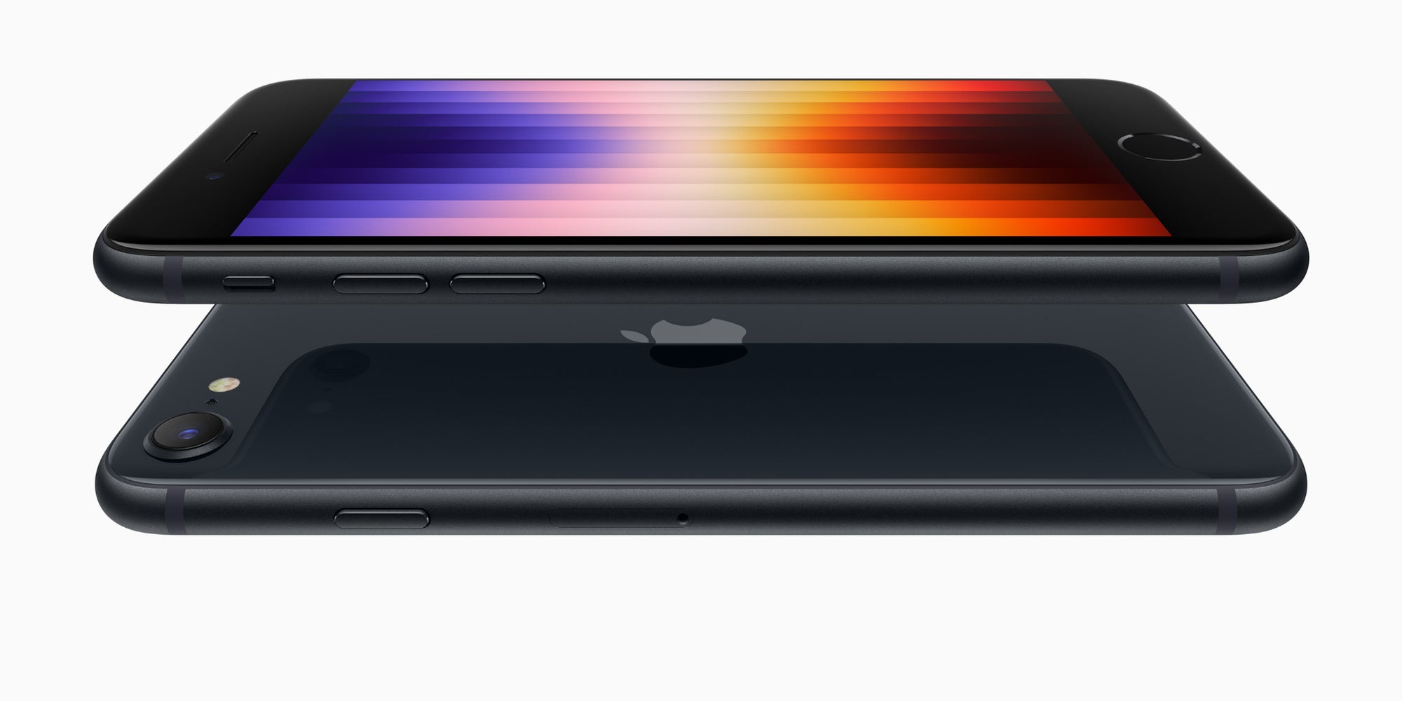 3 coloris sont proposés pour cette nouvelle génération de l'iPhone SE : Minuit, Lumière Stellaire et PRODUCT(RED)