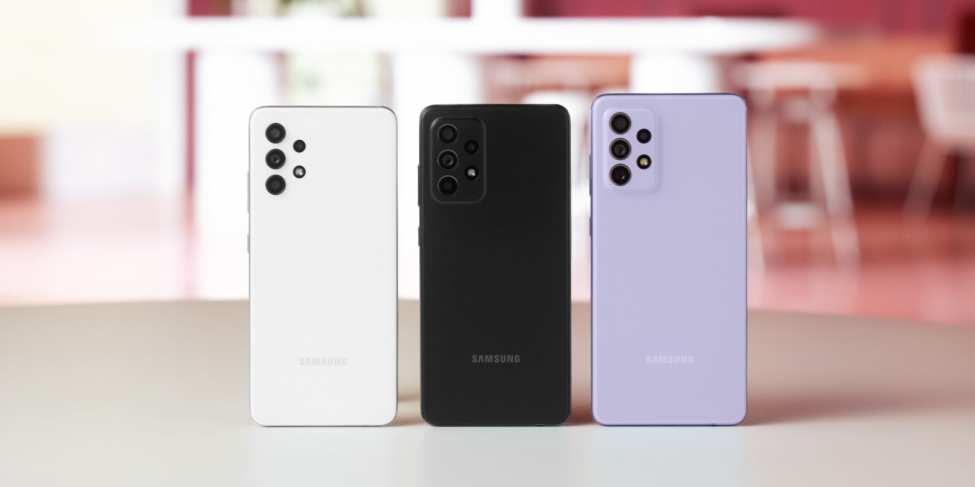 Les Samsung Galaxy A32, Galaxy A52 et Galaxy A72.