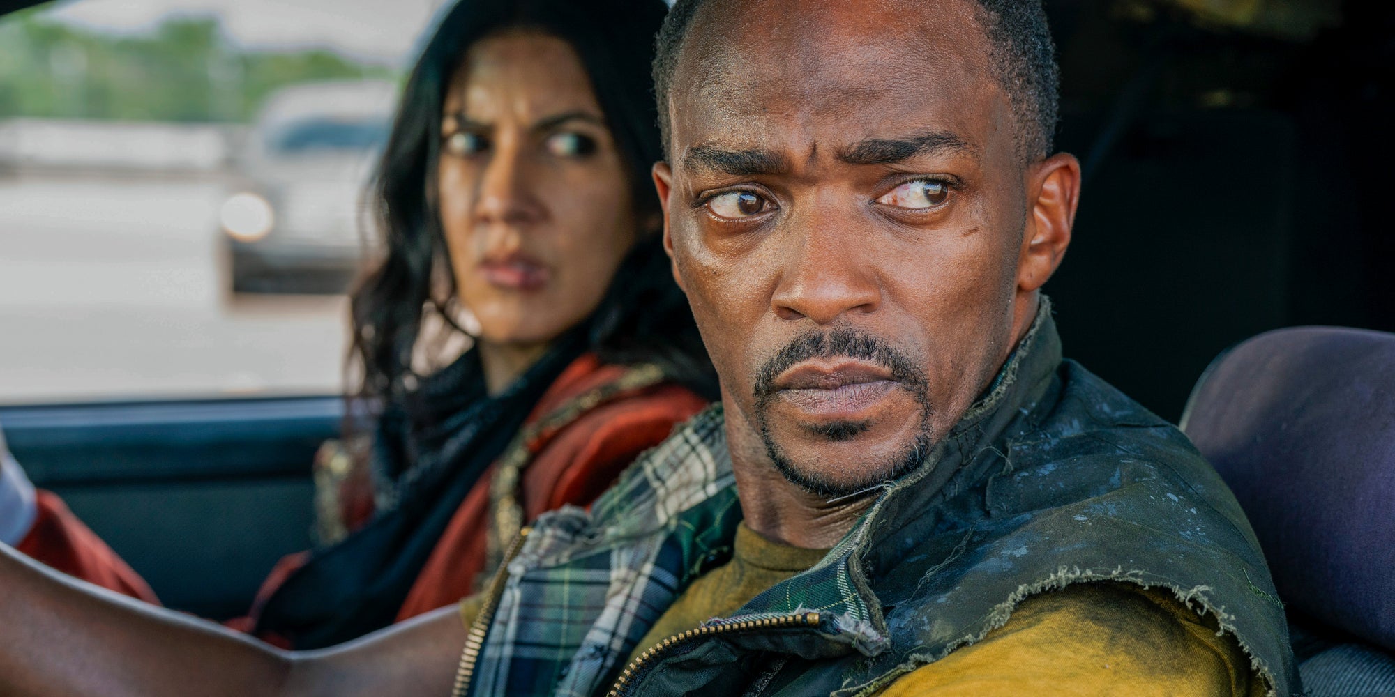 John Doe (Anthony Mackie) et Quiet (Stéphanie Beatriz) dans "Twisted Metal". 