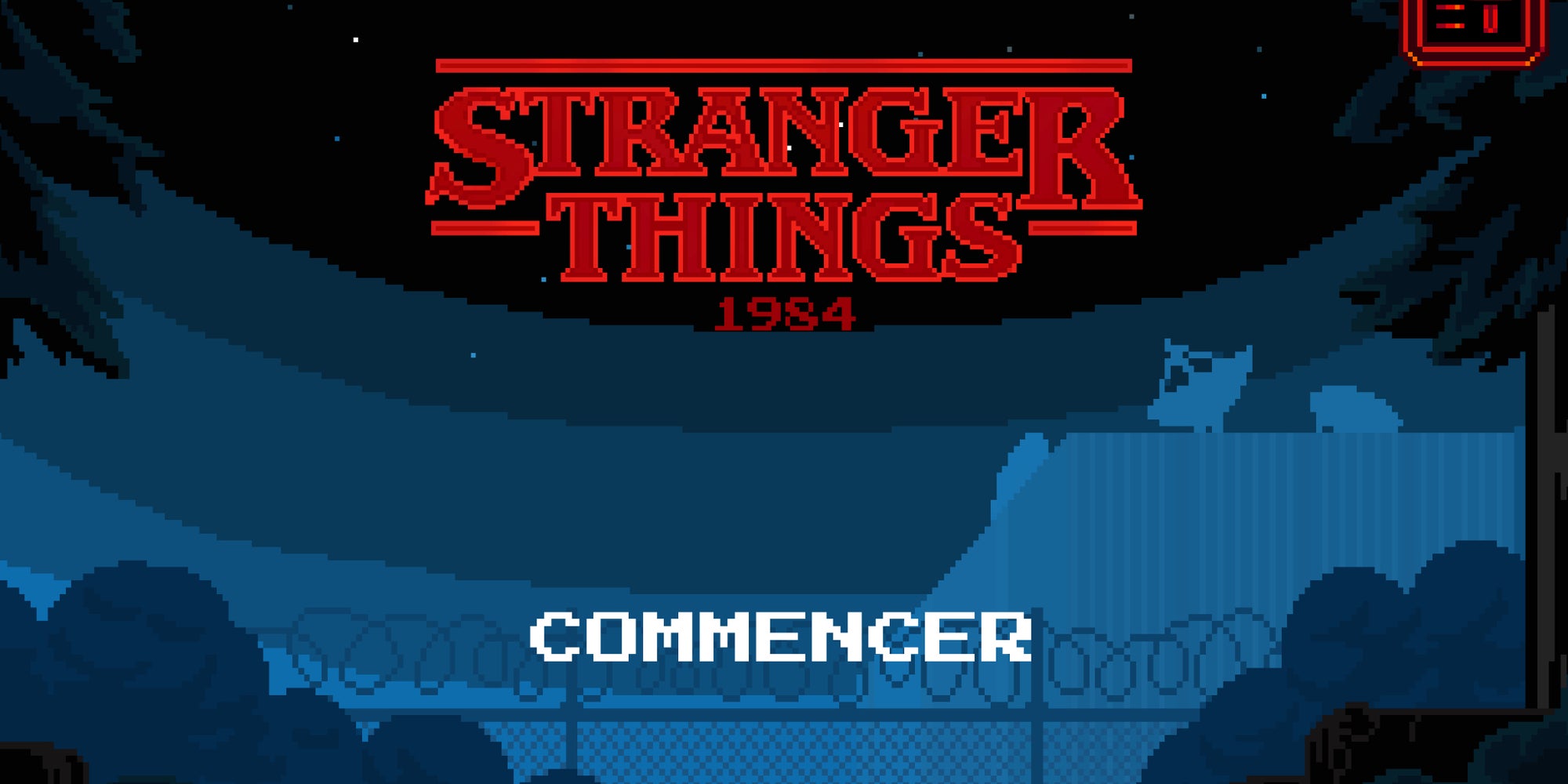 Capture de l'écran d'accueil du jeu Netflix "Stranger Things : 1984".