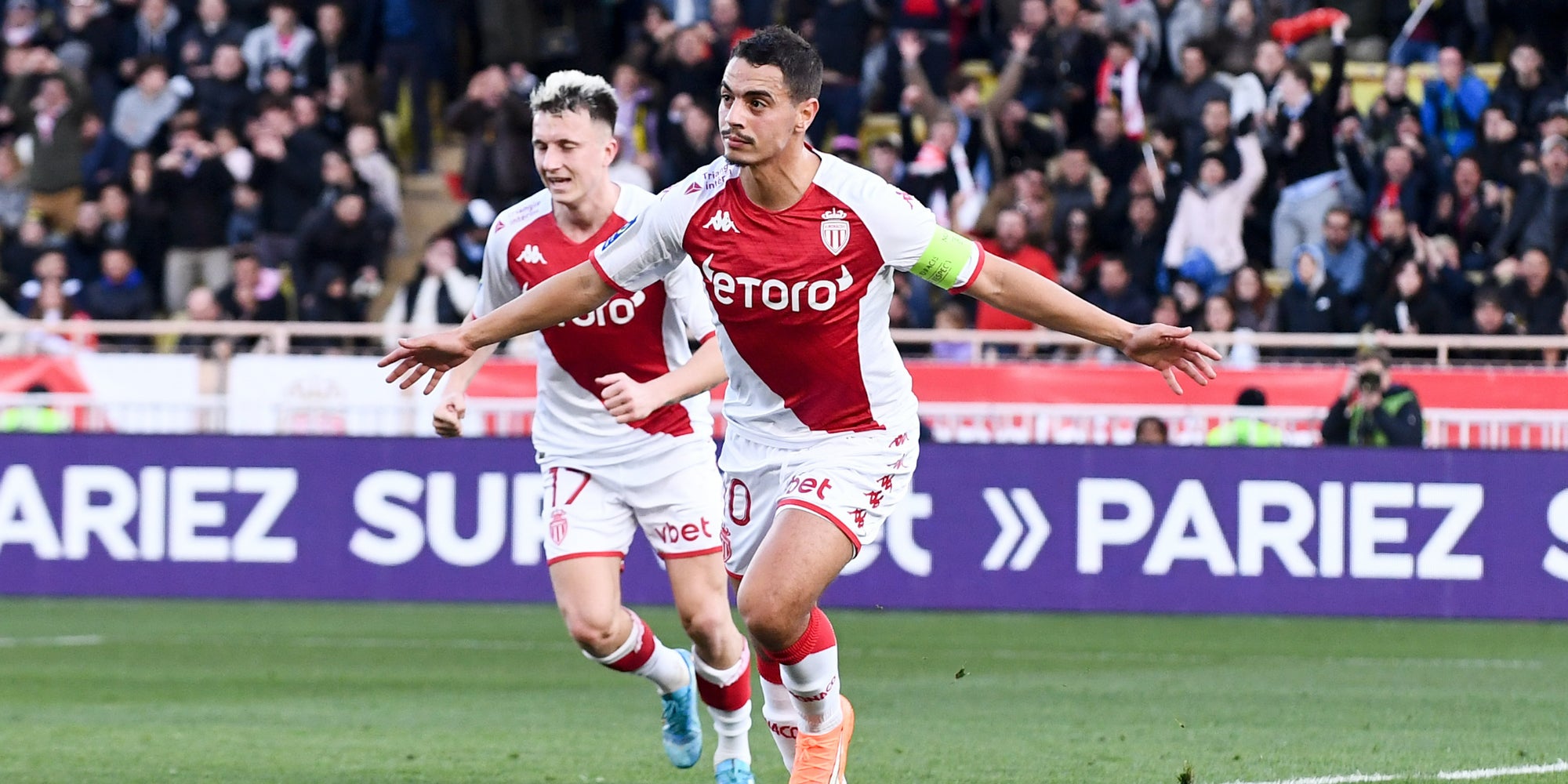 Wissam Ben Yedder et Aleksandr Golovin lors de la dernière rencontre face au PSG, le 11 février, à Monaco.