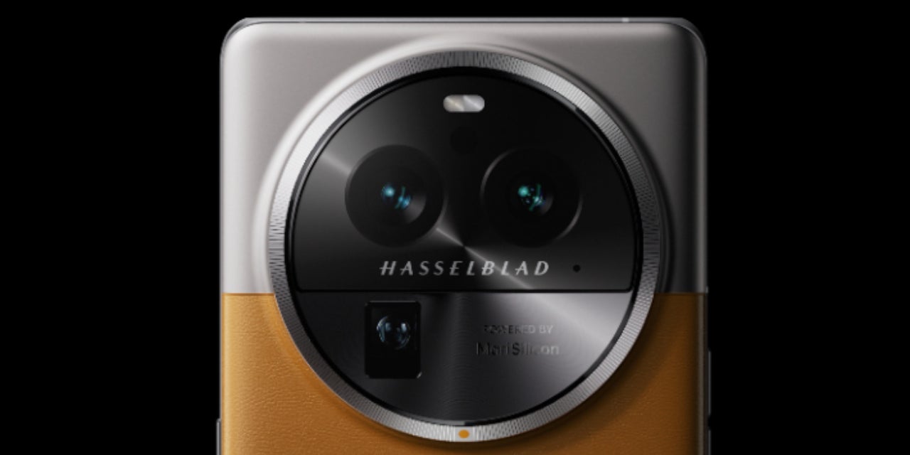 L'OPPO Find X6 Pro a des allures d'appareil photo vintage avec son grand module circulaire et sa robe en cuir marron.