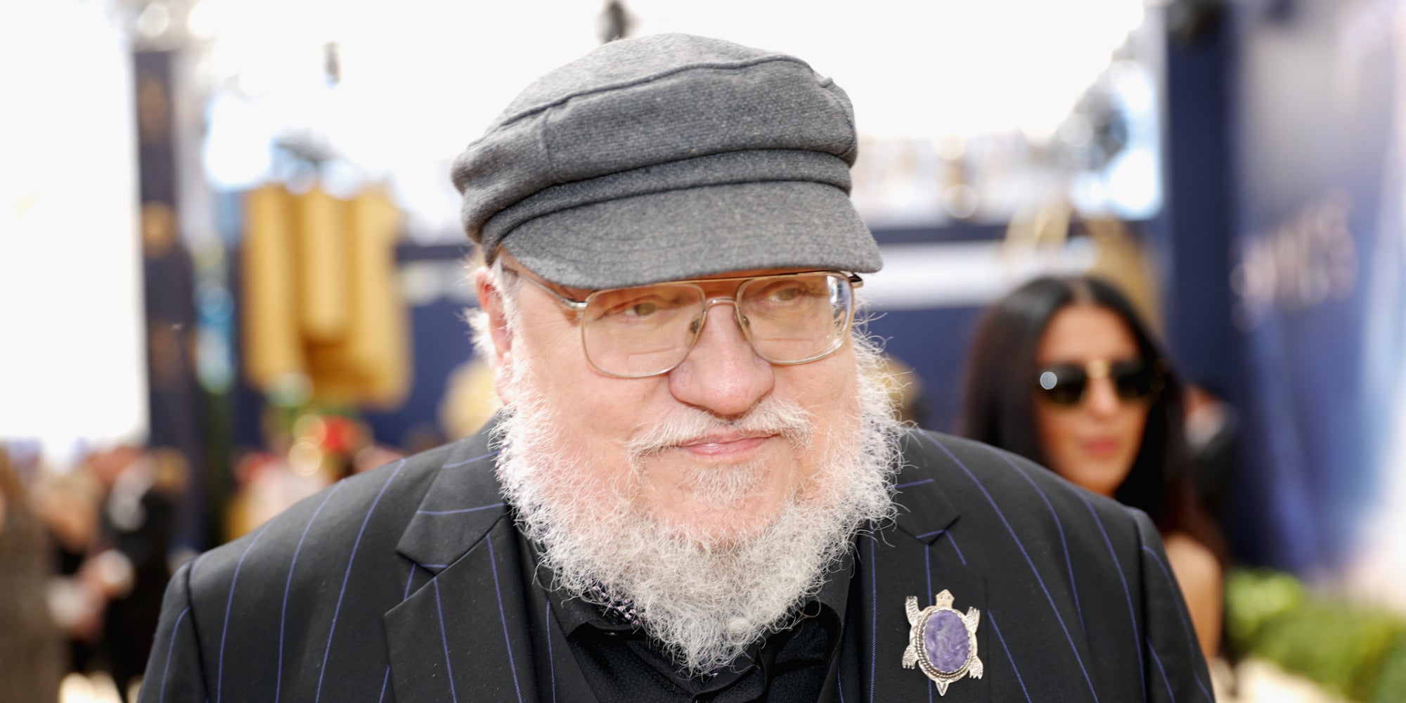 L'écrivain George R. R. Martin sur le tapis rouge des Grammy Awards en 2018.
