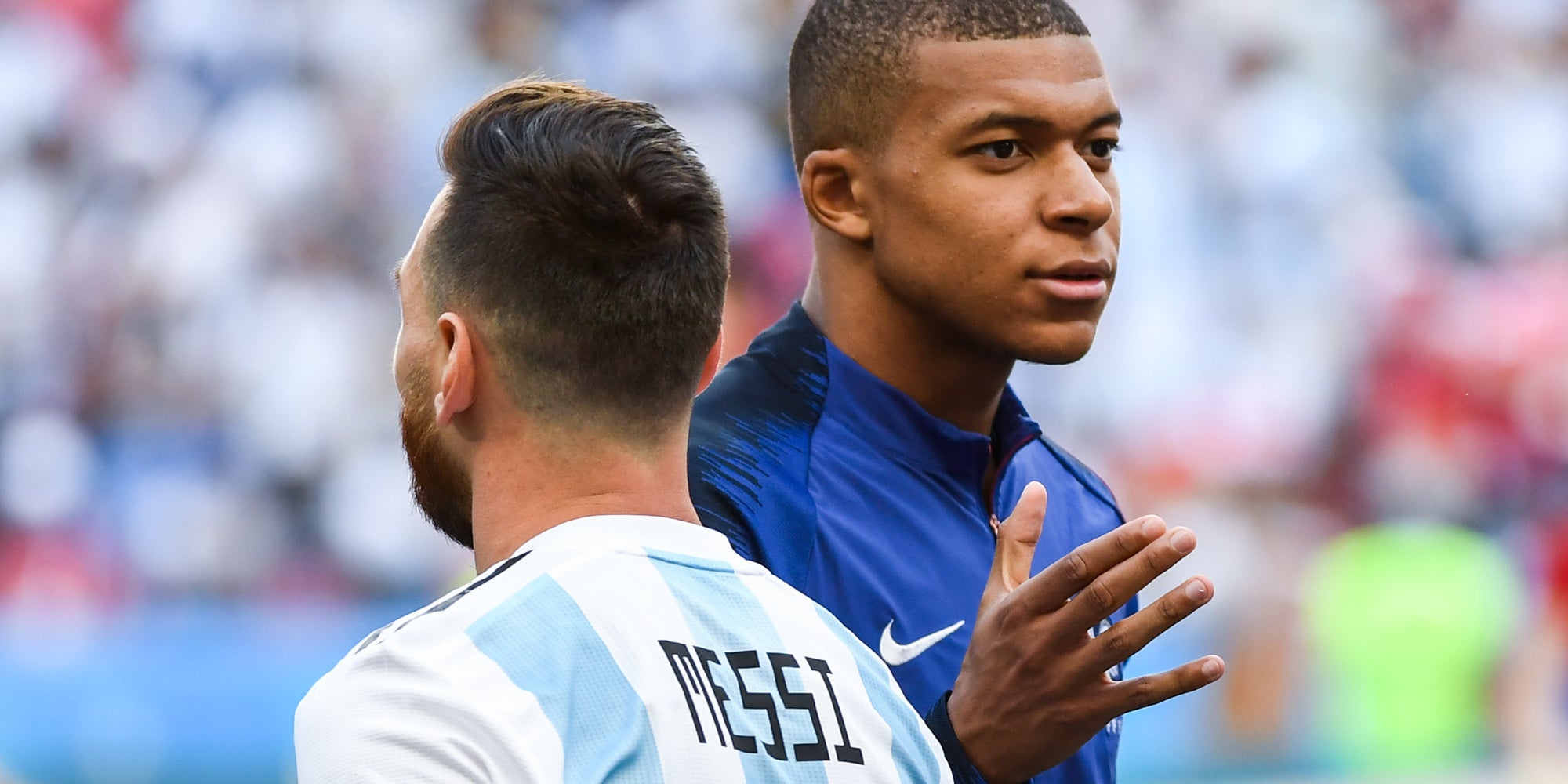 Souvenez-vous : avant d'être coéquipiers au PSG, Lionel Messi et Kylian Mbappé s'étaient croisés en 8es de la Coupe du Monde en Russie, le 30 juin 2018.