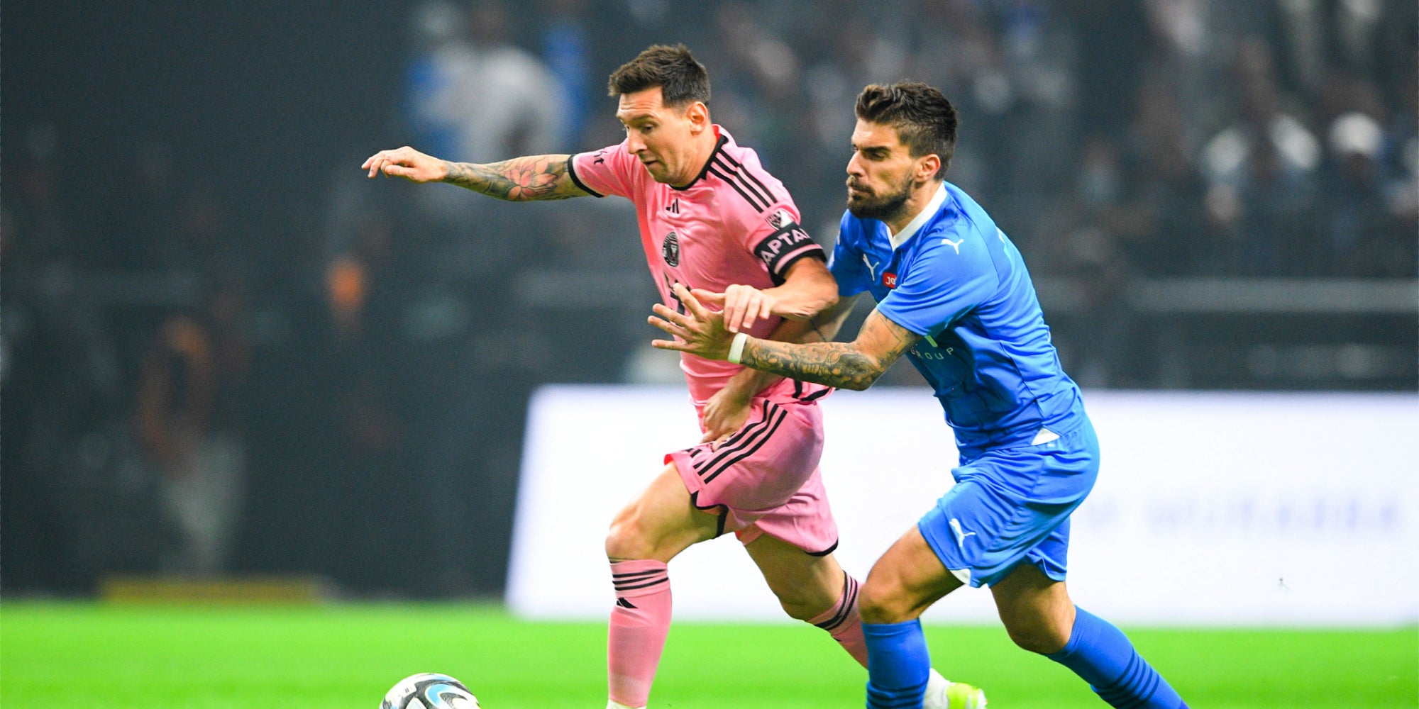 Lionel Messi lors de la rencontre entre l'Inter Miami et Al-Hilal, le 29 janvier 2024 à la Kingdom Arena (Arabie Saoudite).