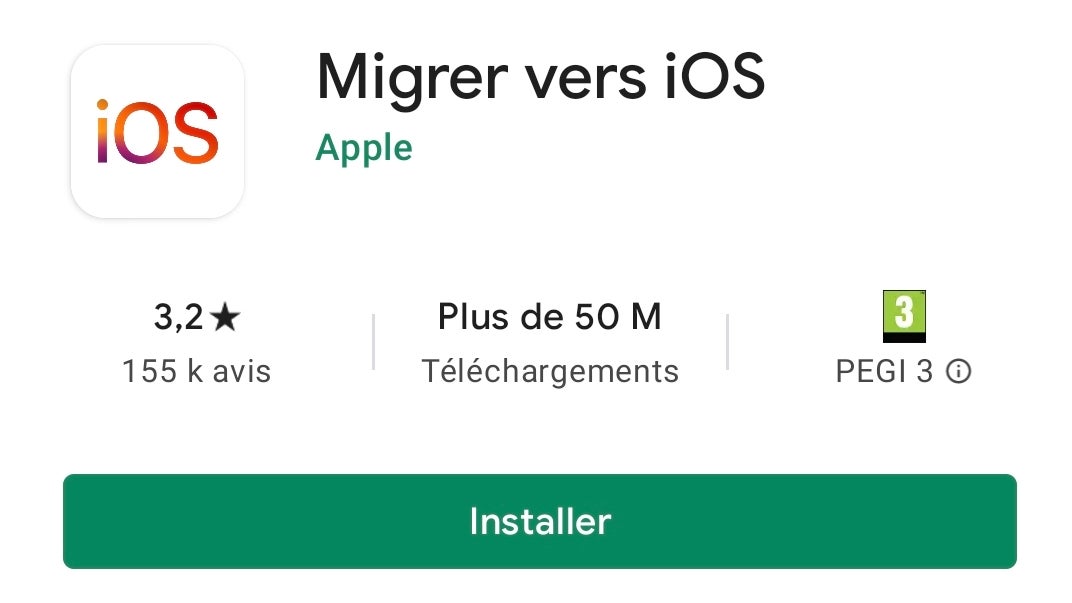 Migrer vers iOS, l'application qui vous permet facilement de passer d'un smartphone Android à un iPhone.