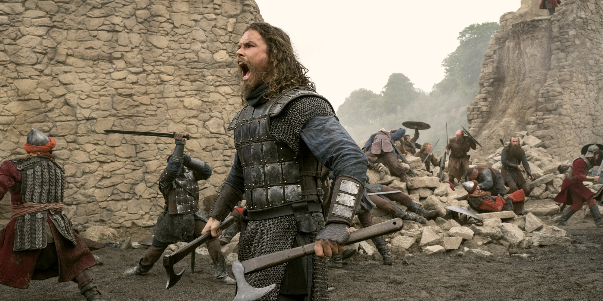 Sam Corlett (Leif Eriksson) dans la nouvelle saison de ''Vikings : Valhalla''.