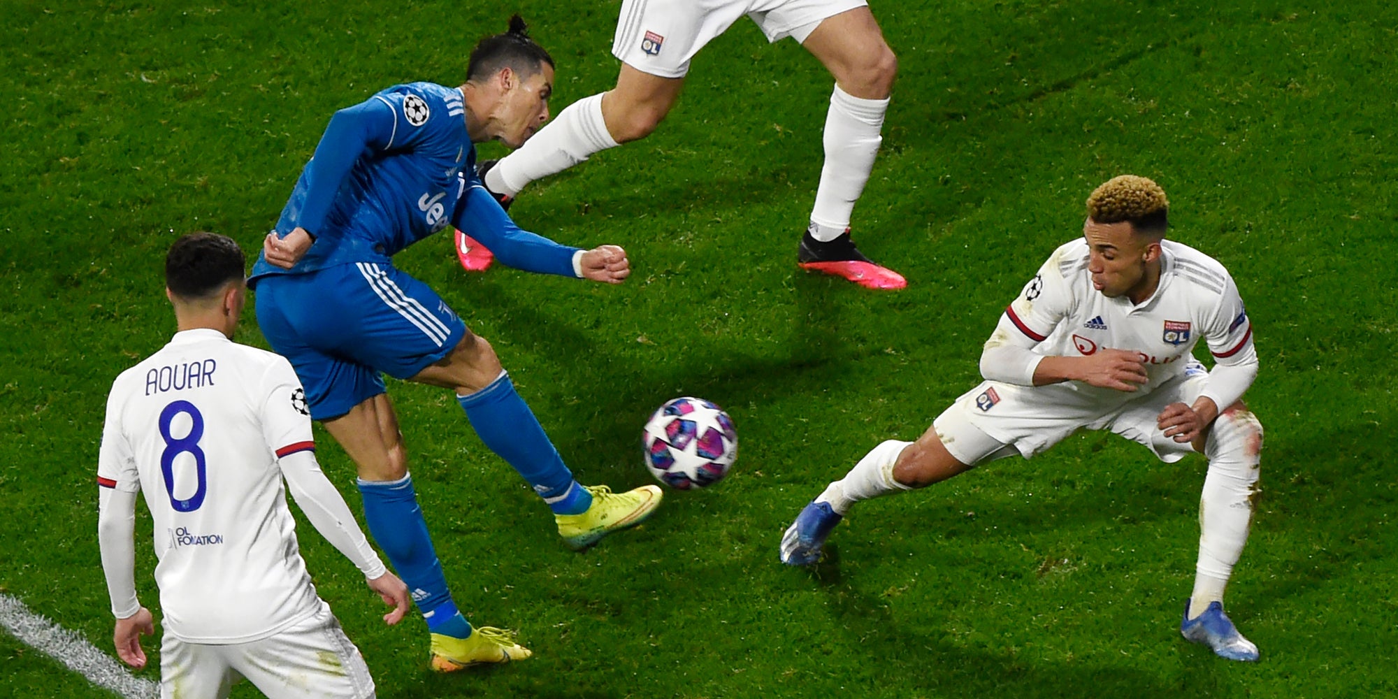 Cristiano Ronaldo et la Juventus piégés par les Lyonnais le 26 février 2020 au Groupama Stadium
