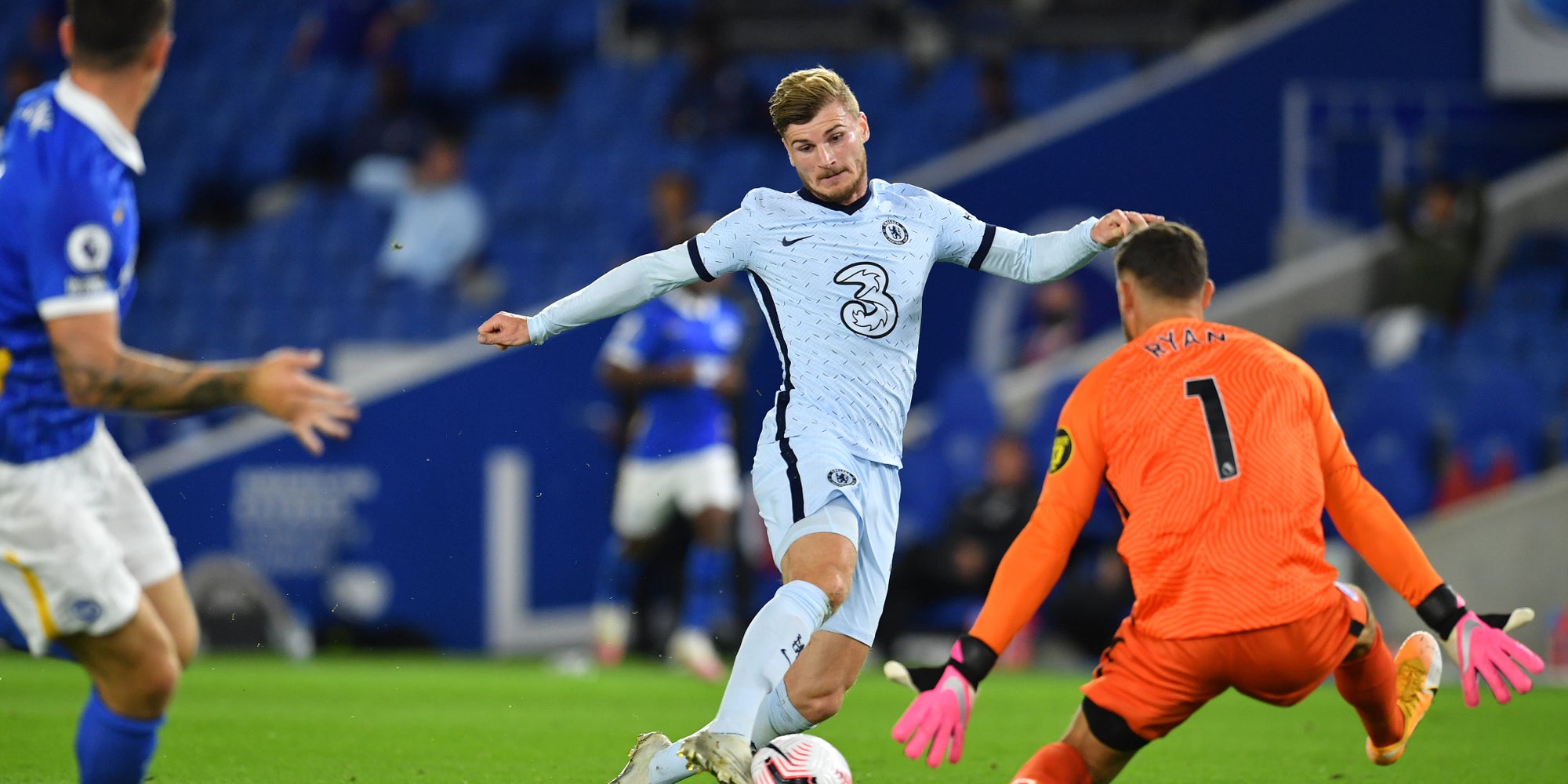 Werner, l'une des recrues de Chelsea, lors de la victoire des Blues à Brighton, le 14 septembre 2020