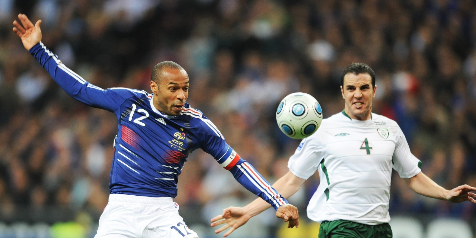 Thierry Henry lors du match contre l'Irlande au Stade de France, à Saint-Denis, le 18 novembre 2009