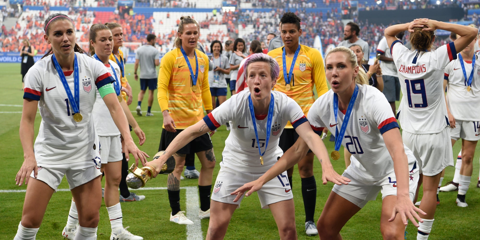 Les joueuses américaines remportent la coupe du monde de football le 7 juillet 2019.